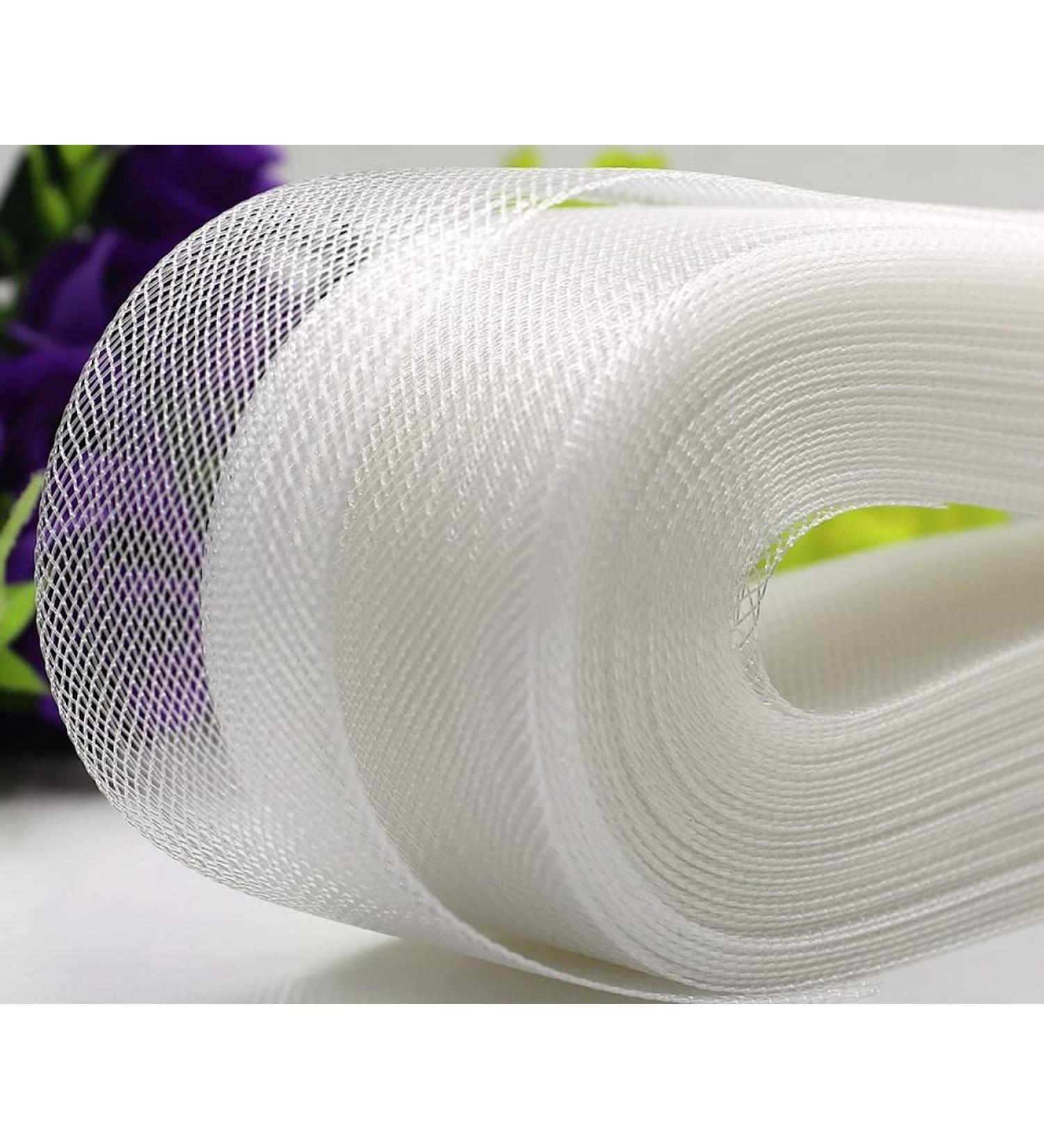 Abbaoww 15 Yards Stiff Horsehair Braid 4 Inch - White Polyester Boning for Wedding Dress Sewing - Buy Online on GoSupps.com