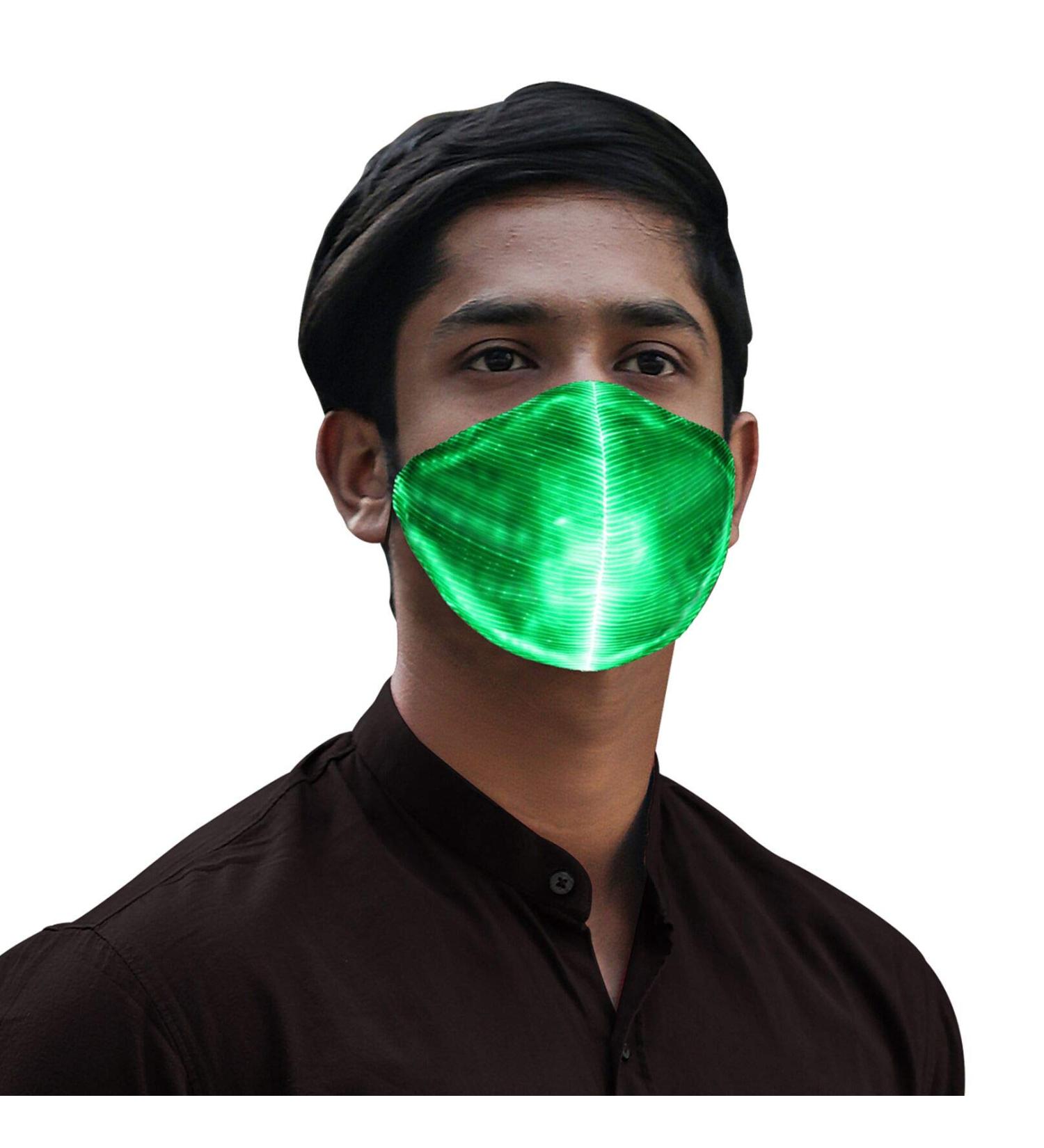 LED Light Up Face Mask - Cool Luminous Glowing Costume for Rave Party Festival & Dance Gifts - Buy Online on GoSupps.com