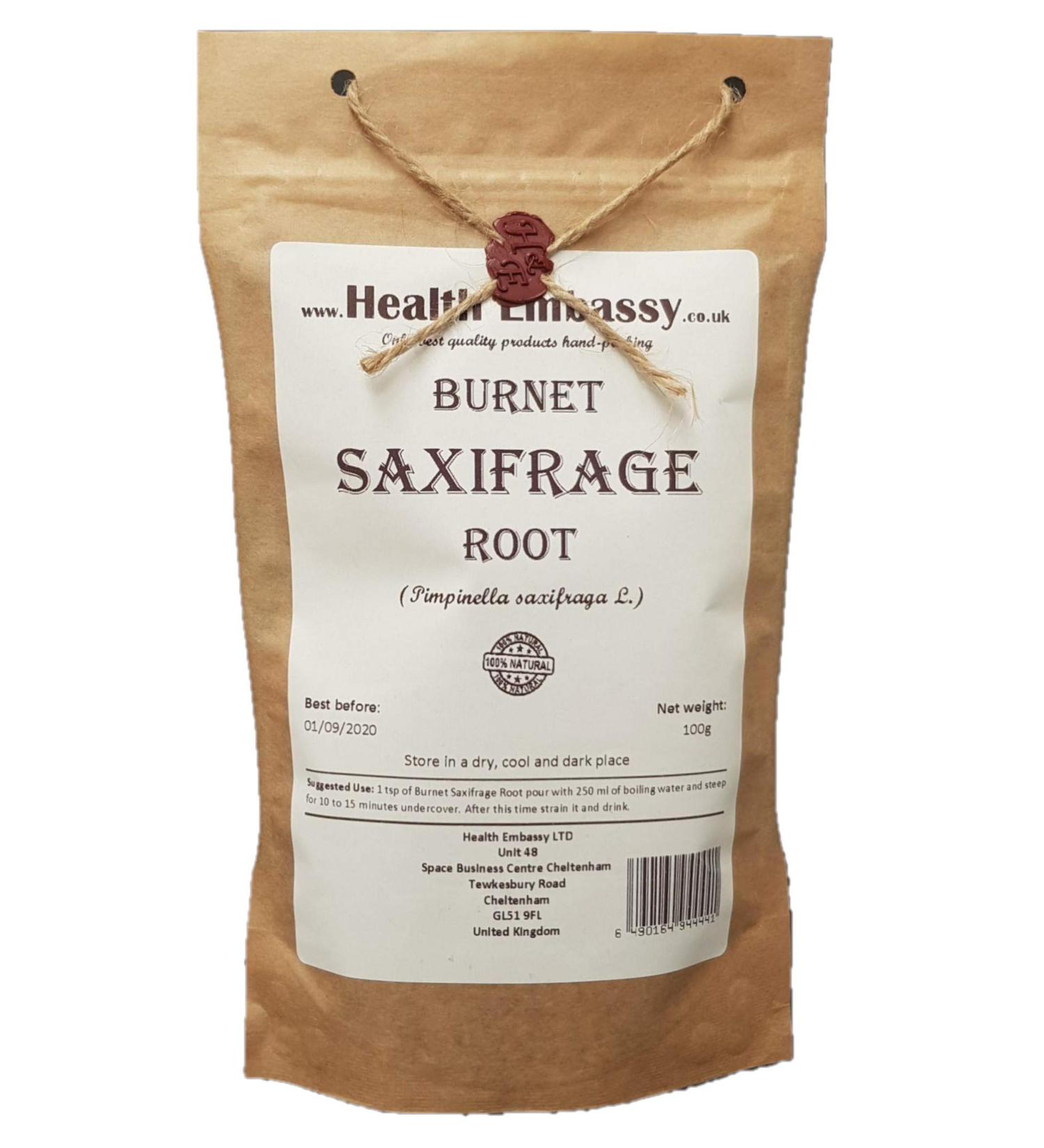 Health Embassy Burnet Saxifrage Root Tea | Pimpinella Saxifraga L | Petit Boucage Racine Tisane (100g) - Buy Online on GoSupps.com