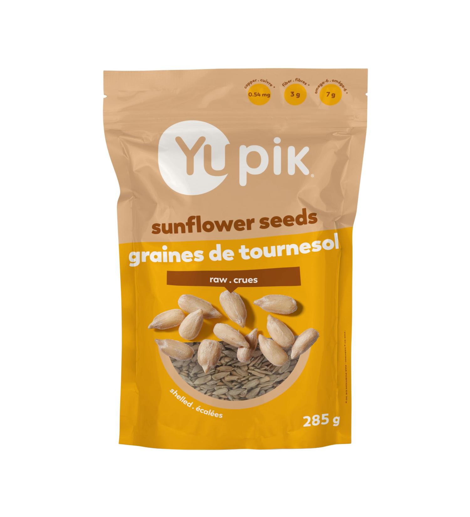 Yupik Raw Sunflower Seeds Shelled 285 g Kosher Gluten-Free Unsalted Sunflower Kernels No Shell Healthy Snacks Source of Omega-6 and Fiber - Buy Online on GoSupps.com