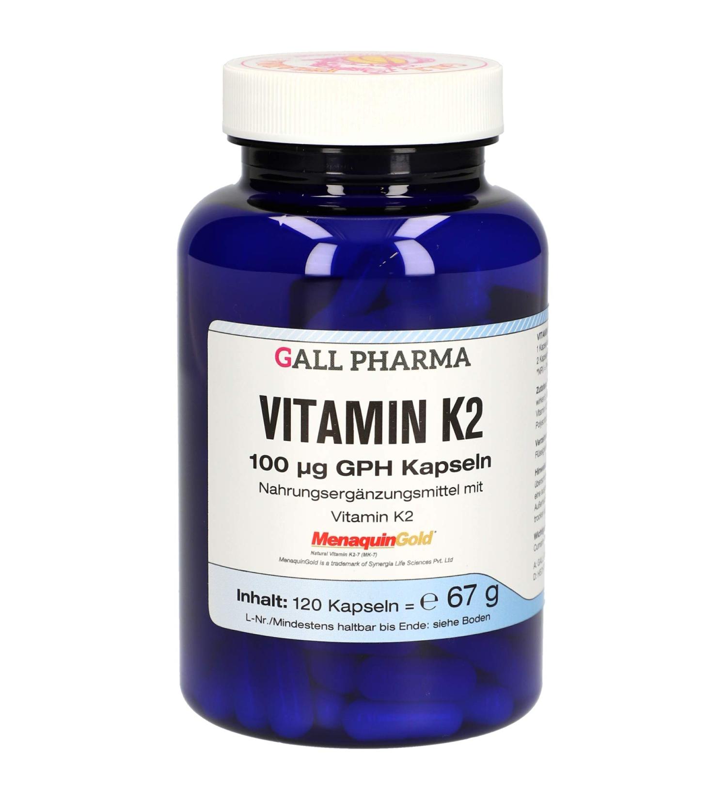 Gall Pharma Vitamin K2 100 micrograms GPH capsules 120 pieces 1 pack (1 x 120 pieces) Vitamin K2 120 pieces (1 pack)