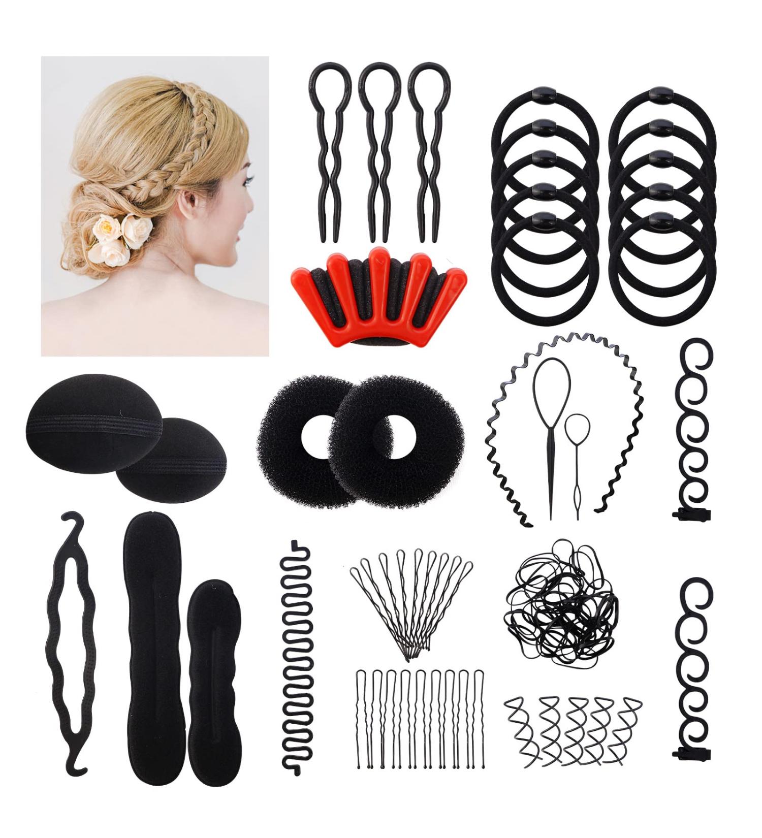 TCOTBE Hair Styling Set - DIY Hair Styling Tools for Fast & Easy Hairstyles - Hair Braiding & Twist Accessories for Girls & Women - Buy Online on GoSupps.com