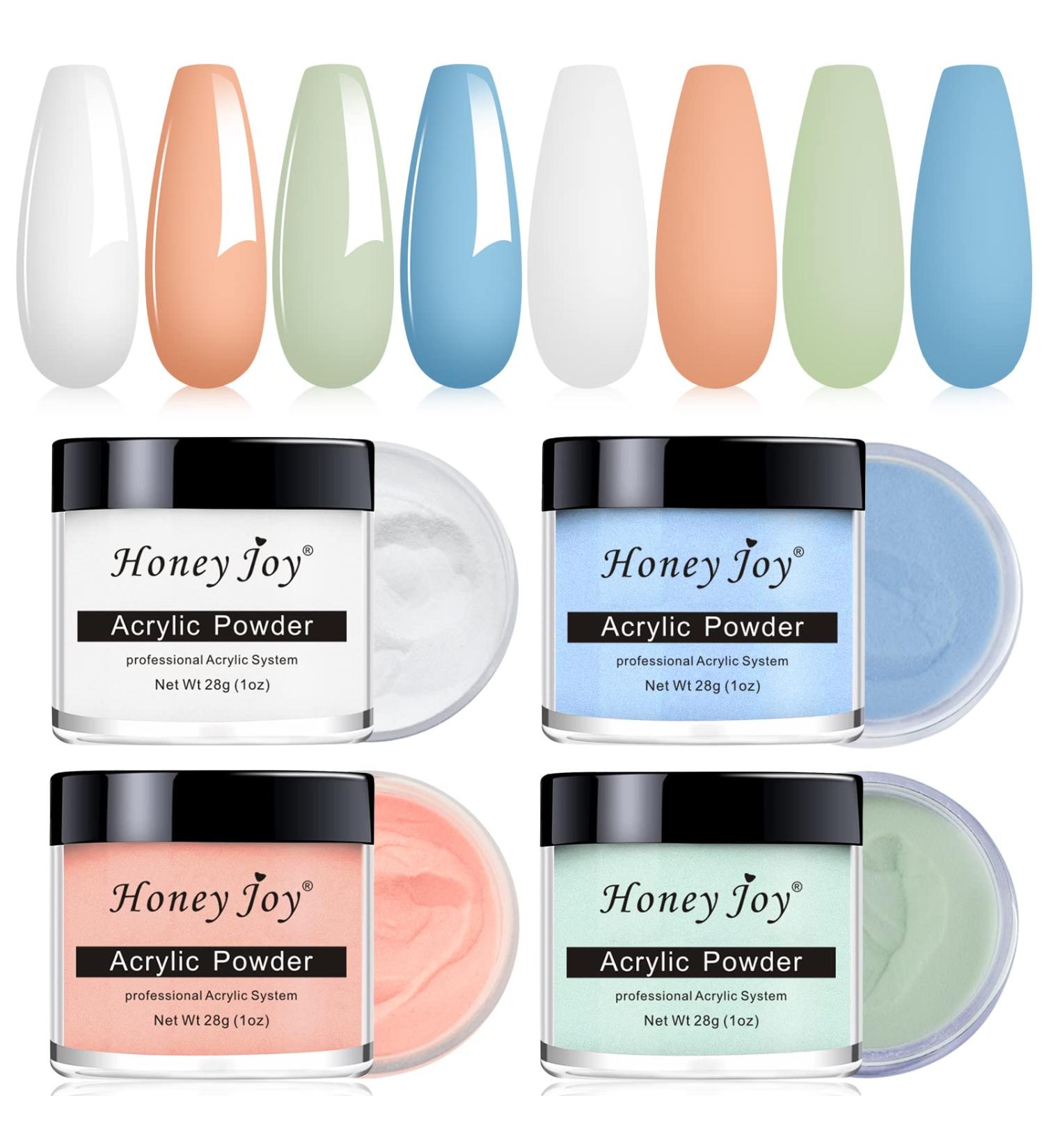 Acrylic Powder Set - 4 Colors for Nail Extension and 3D Carving - Professional Polymer Colored Acrylic Nail Powder (HJ-NAP024-54-32-33-75-28g) - Buy Online on GoSupps.com