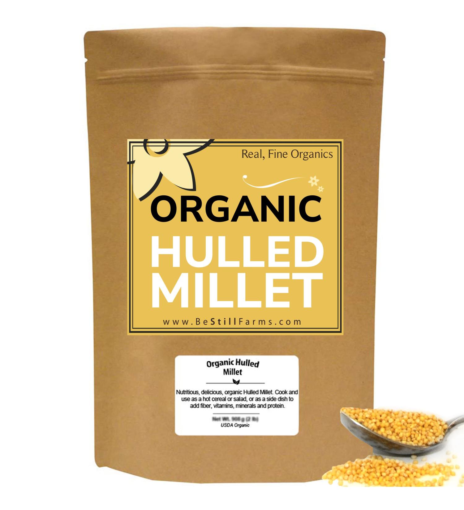 Be Still Farms Organic Hulled Millet Grain (5lb) - USA Grown | USDA Certified | Vegan | Non-GMO | High Fiber Whole Millet Seeds - Ideal for Cereal, Rice, Grits, and Salad - Buy Online on GoSupps.com