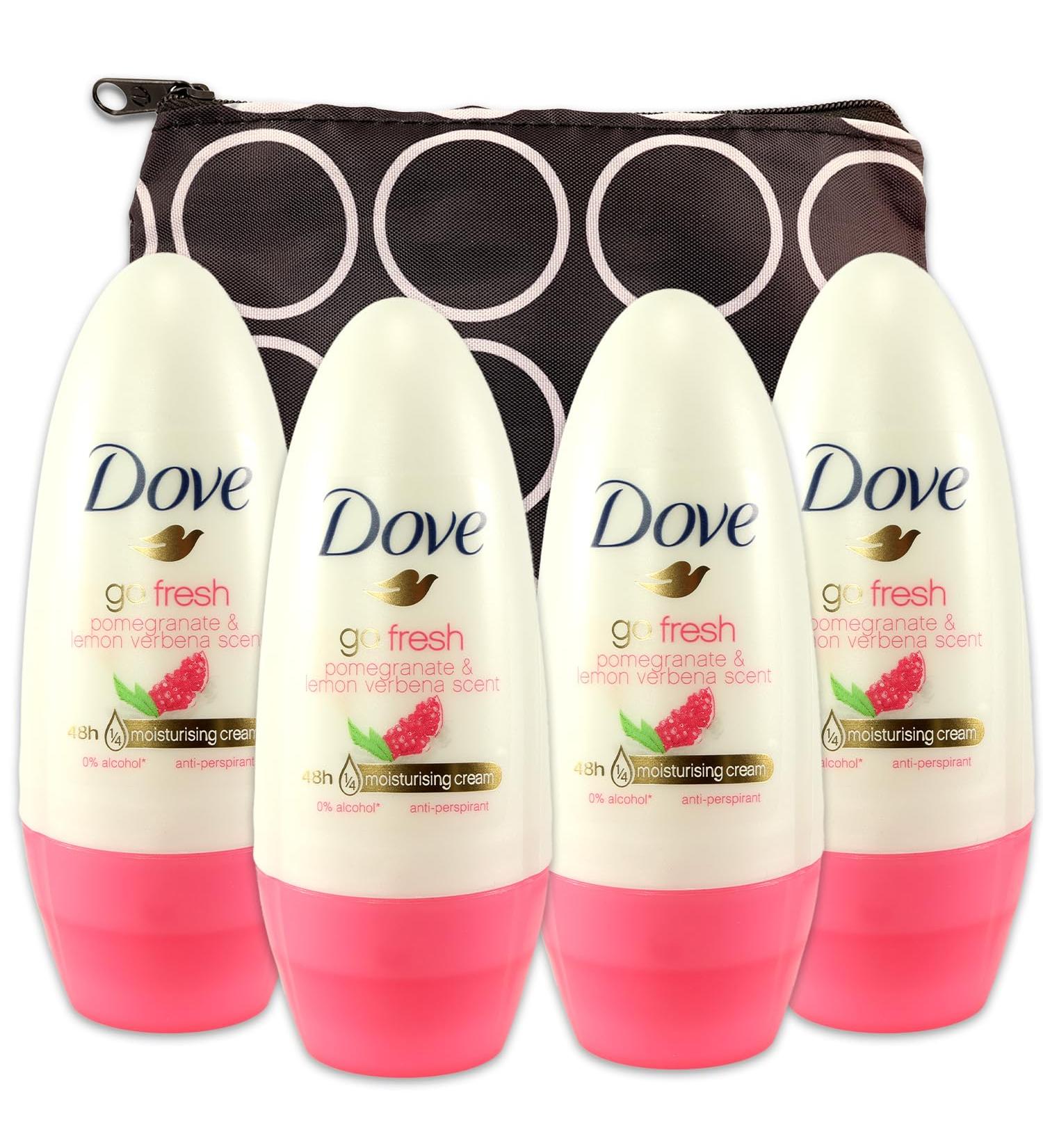 Fresh Scent Roll-On Deodorant for Women - Travel Size 4-Pack with Bag | Best International Shipping - Buy Online on GoSupps.com