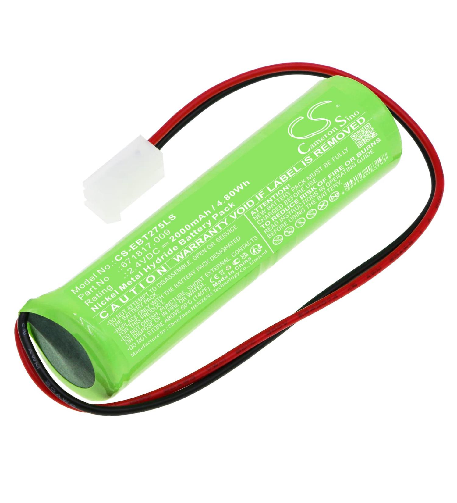 2.4V 671817.009 Battery Replacement for ELUBAT Swiss 275 602 KRMT 23/43 D-SC1800BTx2-MOLEX/5239