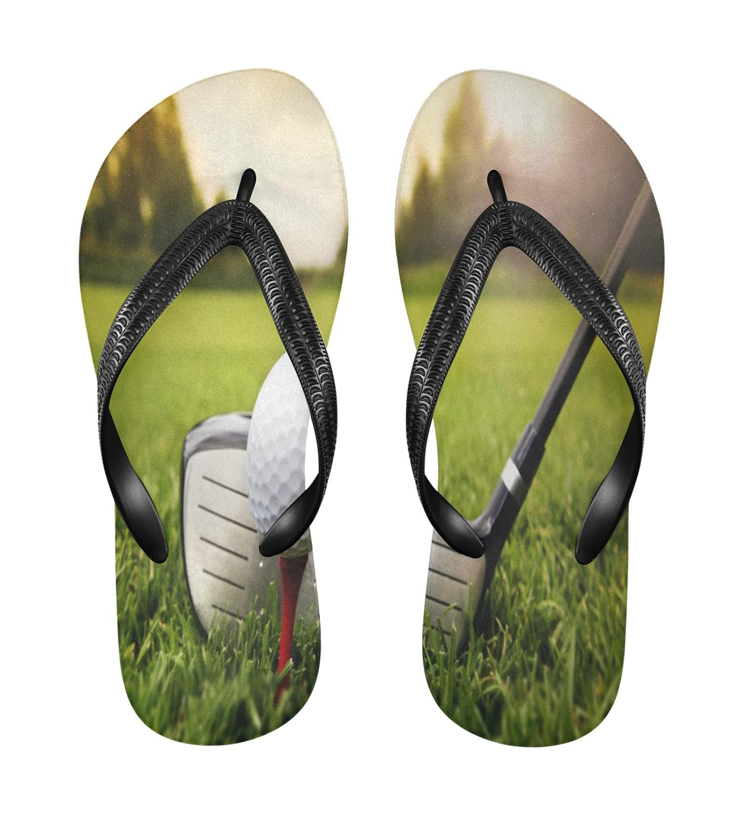 Buy Mnsruu Multicolored Flip-Flops with Golf Clubs - Perfect for Home Hotel Spa & Travel - XL for Men & Women - Buy Online on GoSupps.com