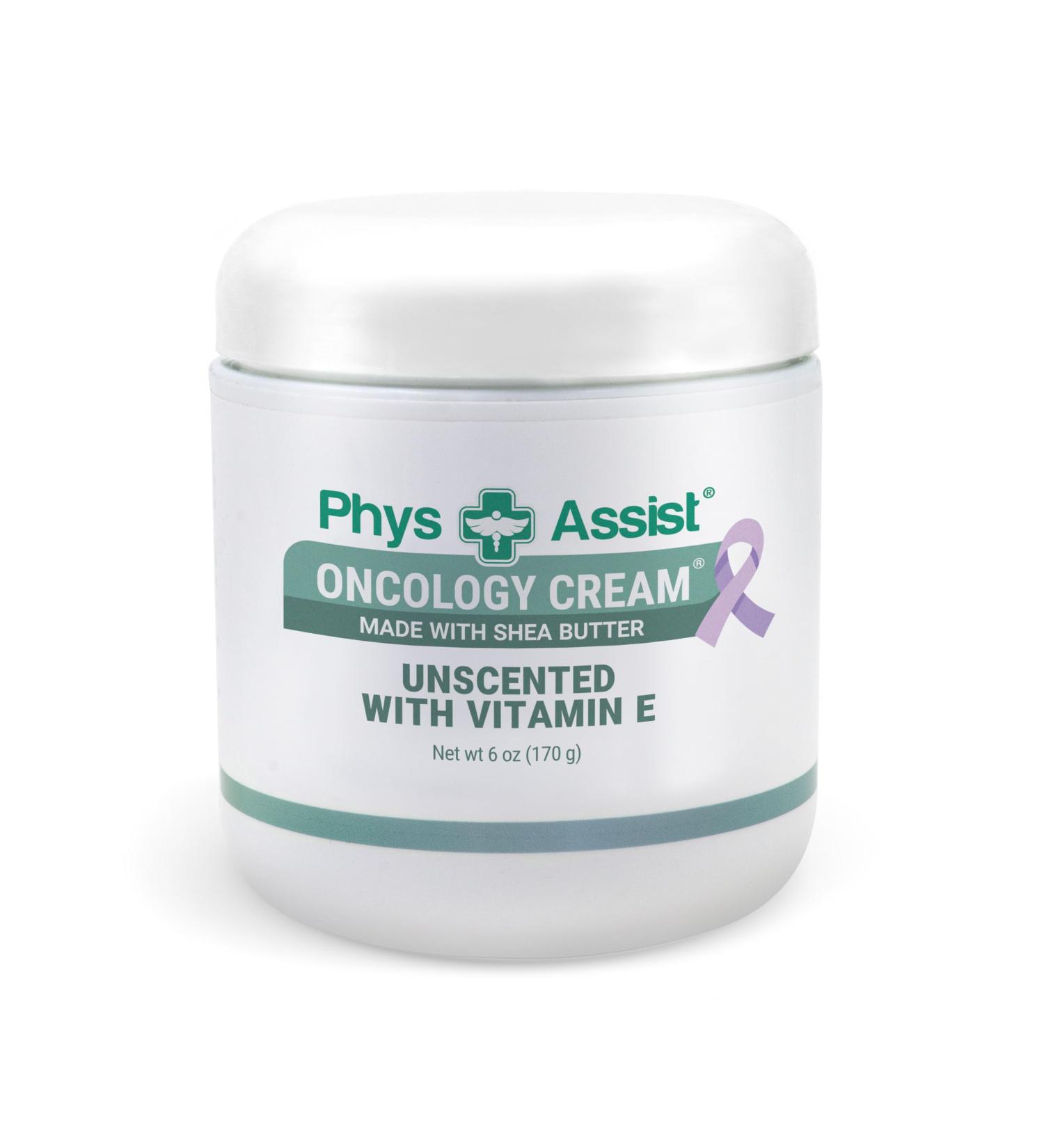 PhysAssist Oncology Body Cream with Shea Butter 6 oz. Soothing and Moisturizing to Stressed Skin. Unscented with Vitamin E. Non-Irritant. Recommended for Dryness Moisture Balance Hydration Support