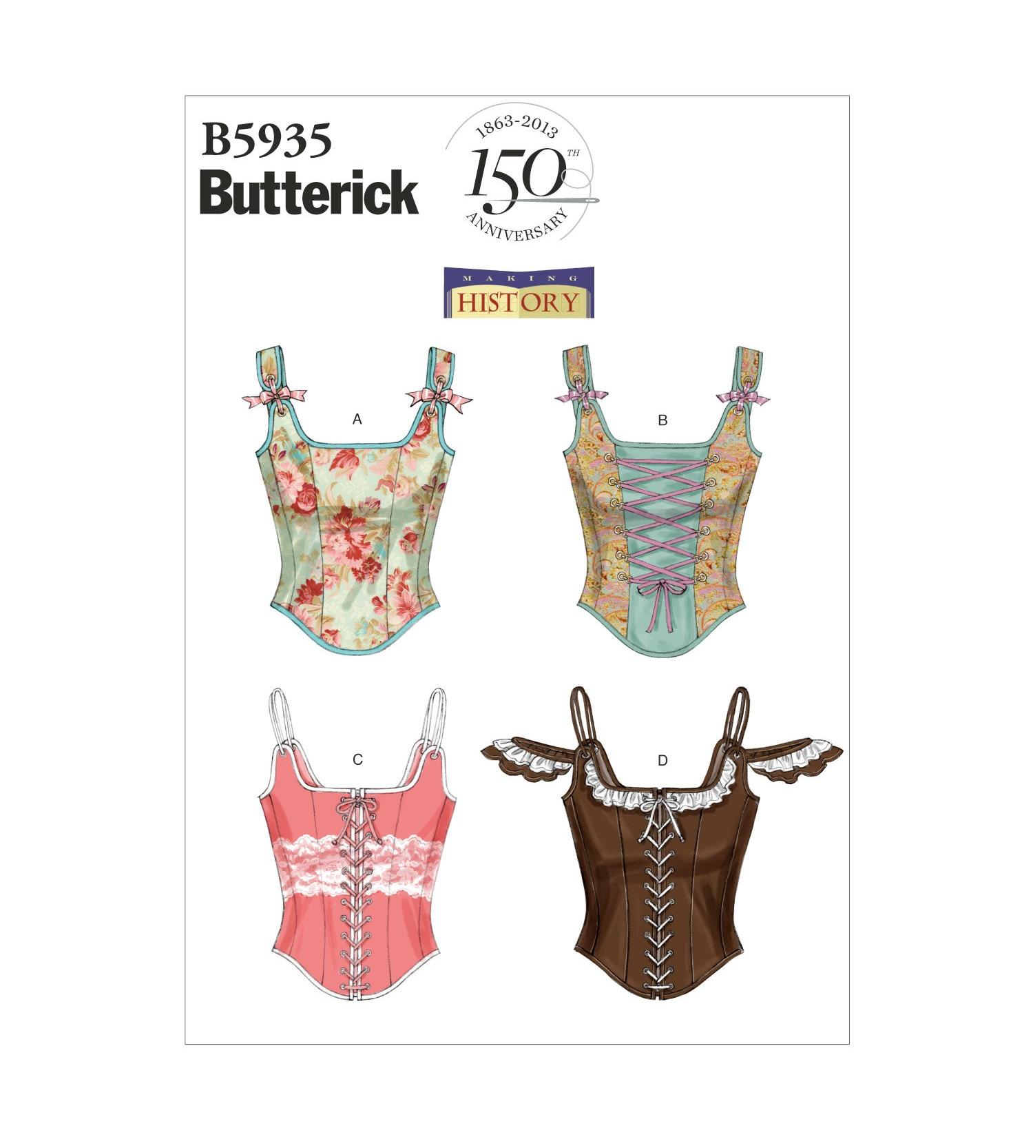 Misses Corset Sewing Pattern Butterick 5935 AX5 Sizes 4-12 White - Buy Online on GoSupps.com