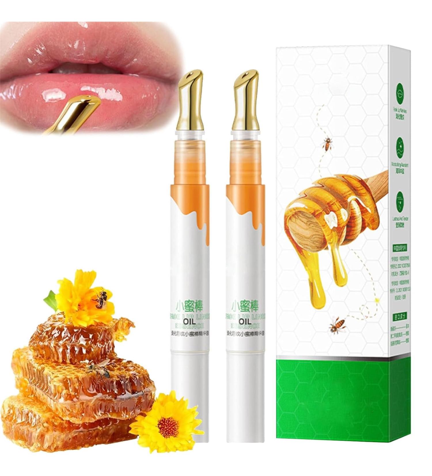 Qoobom Set of 2 clear and colorless hydrating plumping essences - Honey lip hydrating essence - Lip plumping serum - Long-lasting nourishing oil - Buy Online on GoSupps.com