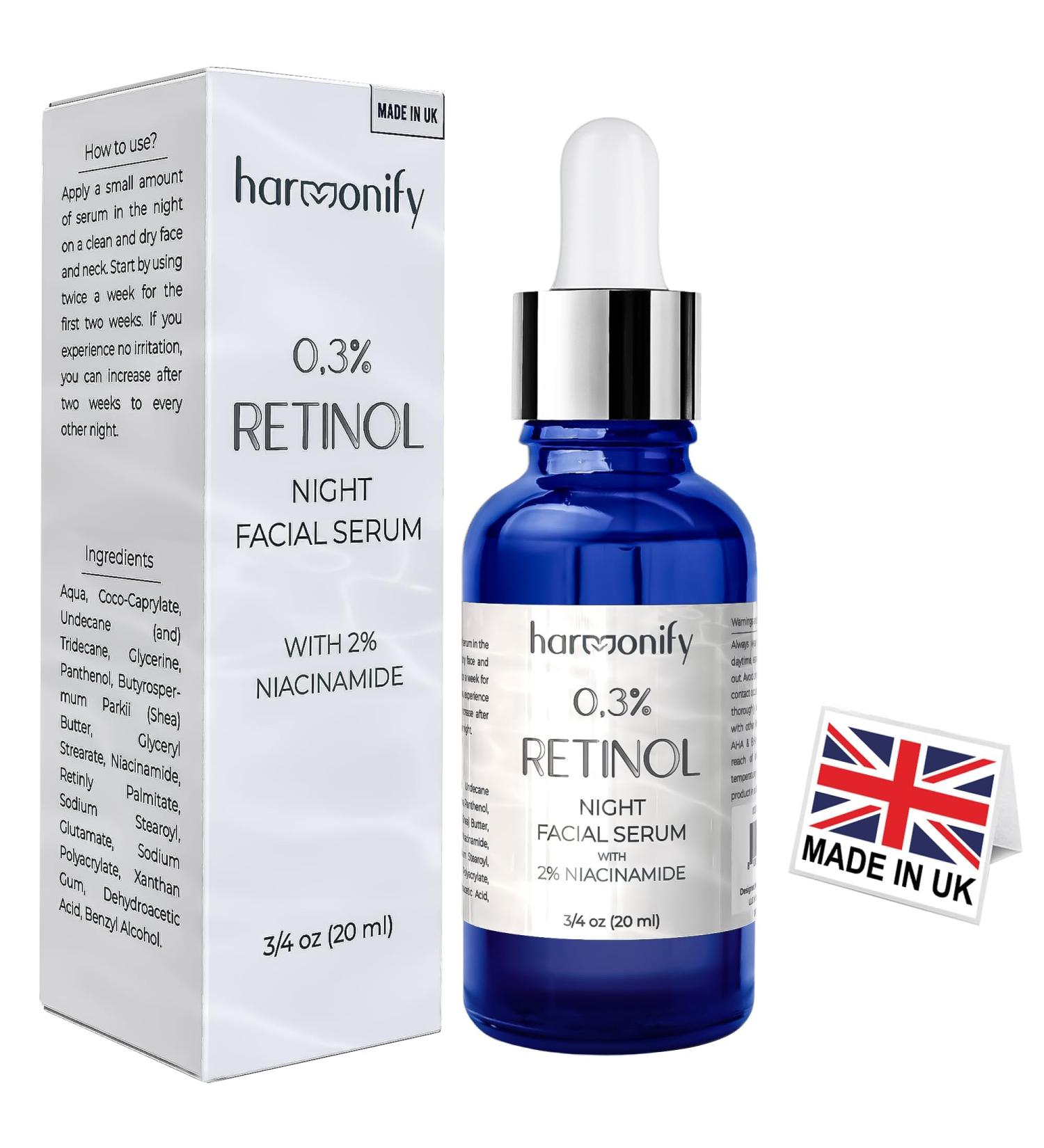 Pure Retinol Serum for Face - Fragrance Free Paraben Free Anti-Aging & Brightening 0.3% Retinol & 2% Niacinamide 0.75 oz - Buy Online on GoSupps.com