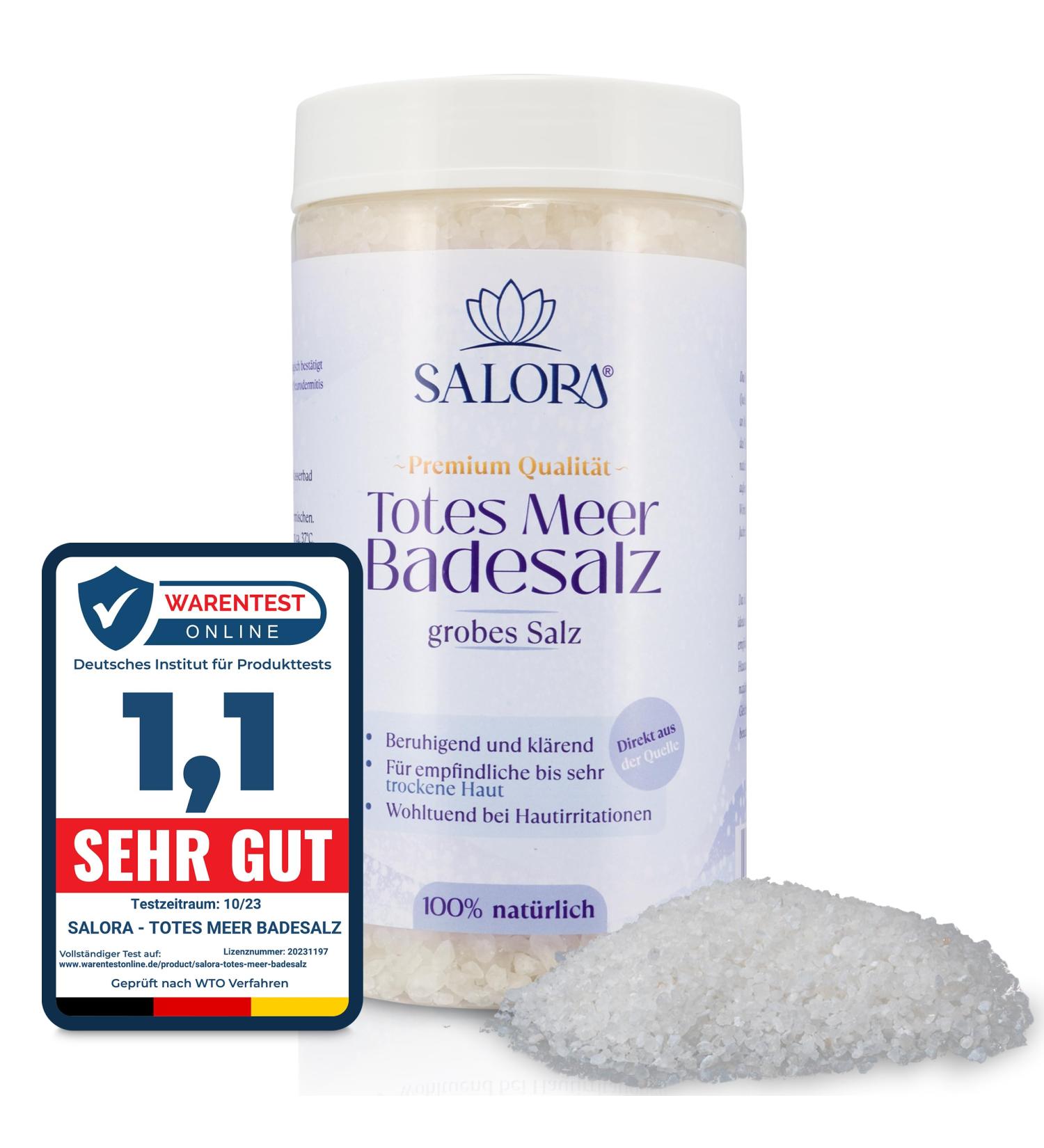 Salora Premium Totes Meer Back Salz 1150G - Additive-Free Sea Salt Bath & Foot Salt from Jordan | Coarse Grain with Peeling Effect - 1 Pack - Buy Online on GoSupps.com