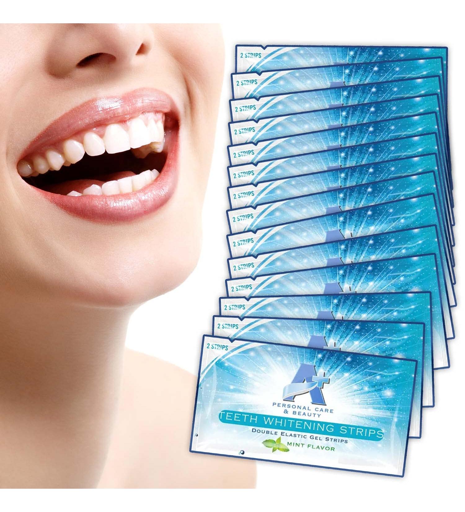 Professional Strength Teeth Whitening Strips 28 Count - 14 Day Supply + Bonus Shade Guide | Shop Now - Buy Online on GoSupps.com