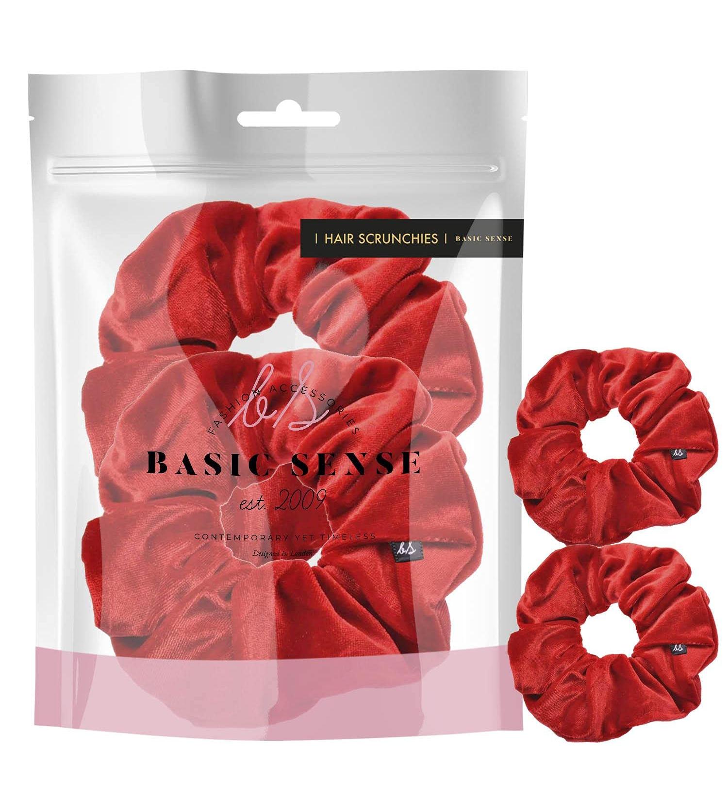 2 PCS Premium Large Red Velvet Hair Scrunchies for Women, Girls, and Kids - Buy Online on GoSupps.com