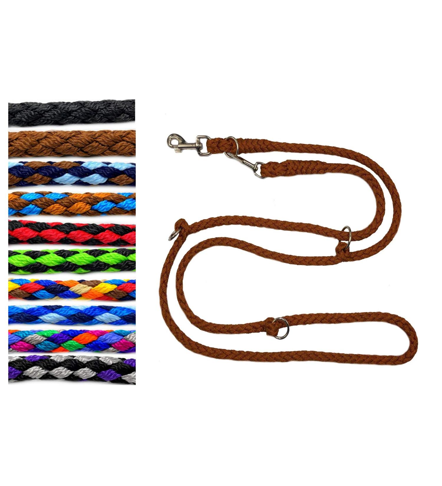 Buy Adjustable Dog Lines for Large Dogs Up to 80kg - Durable Double Linen Exercise Guide in 17 Fabrics (2.80m Brown 4-Fold) - Buy Online on GoSupps.com