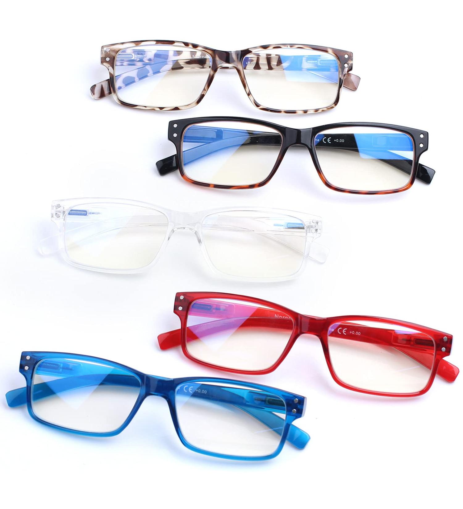 5 Pair Blue Light Blocking Reading Glasses with Spring Hinge | Lightweight Quality Eyeglasses for Women Men | Mix Color-2 1.75x Readers - Buy Online on GoSupps.com