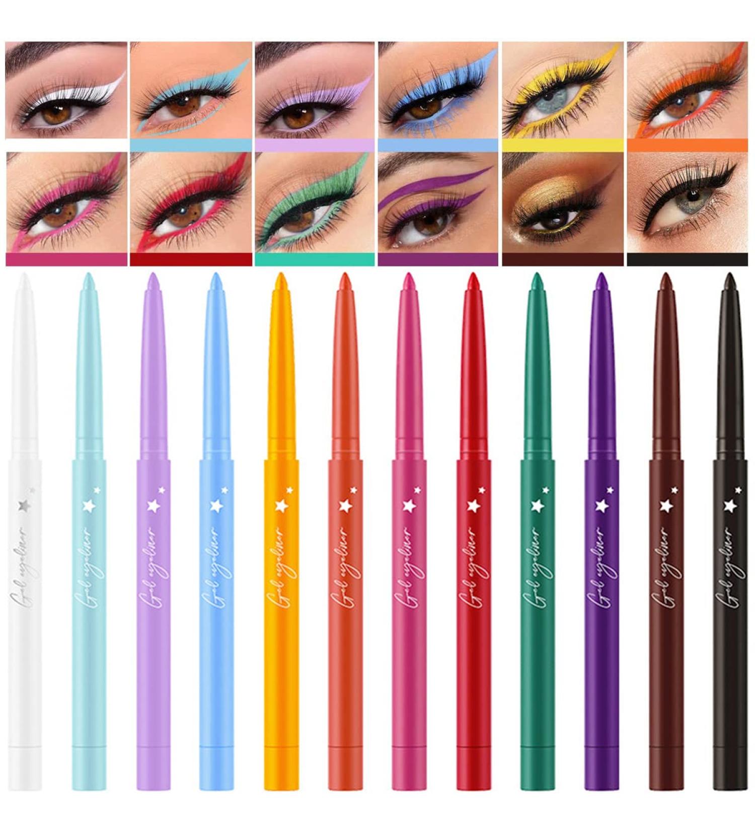 12 Colors Matte Creamy Eyeliner Set - Long Lasting Colored Gel Eye Liners - Multicolor Eyeshadow and Eyeliner Kit for Women - Buy Online on GoSupps.com