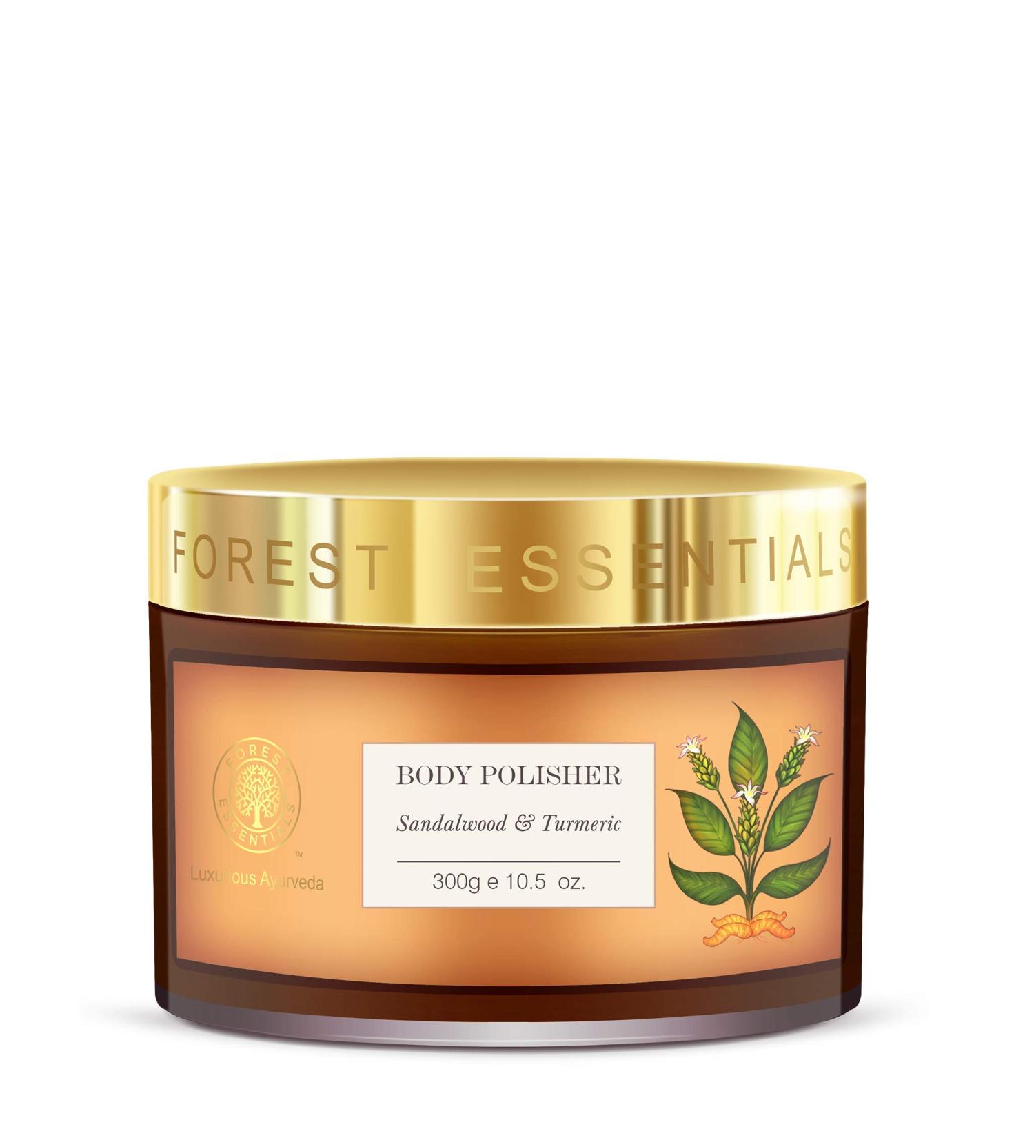 Buy Forest Essentials Body Polisher Sandalwood & Turmeric - 300g | Premium Ayurvedic Skin Care for Glowing Skin - Worldwide Shipping - Buy Online on GoSupps.com