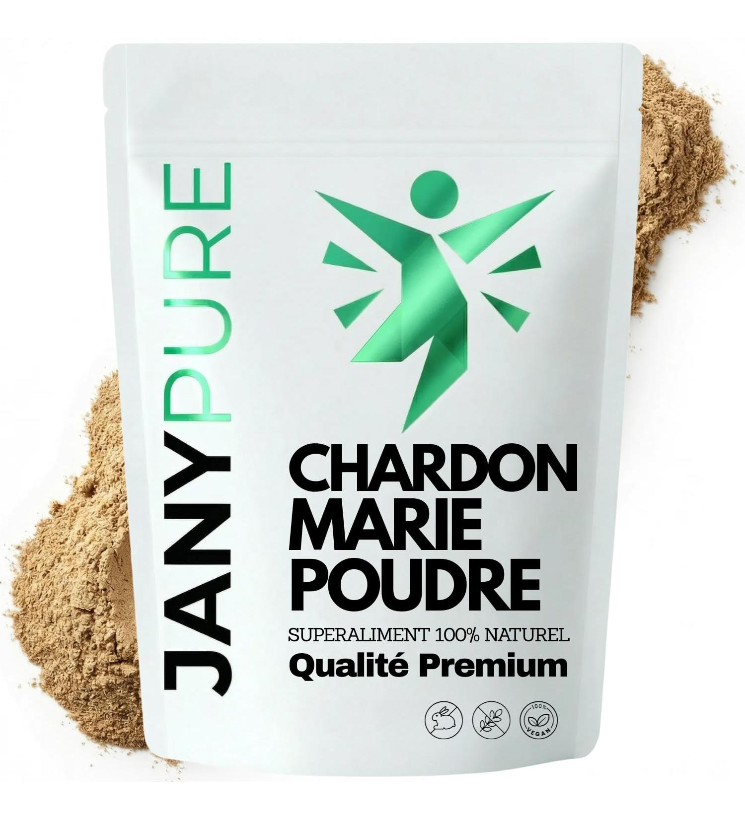 Poudre de Graines de Chardon-Marie D graiss e | 80% Silymarine | D tox Foie Protection H patique Digestion | Silybum Marianum | Riche en Prot ines & Fibres | Vegan