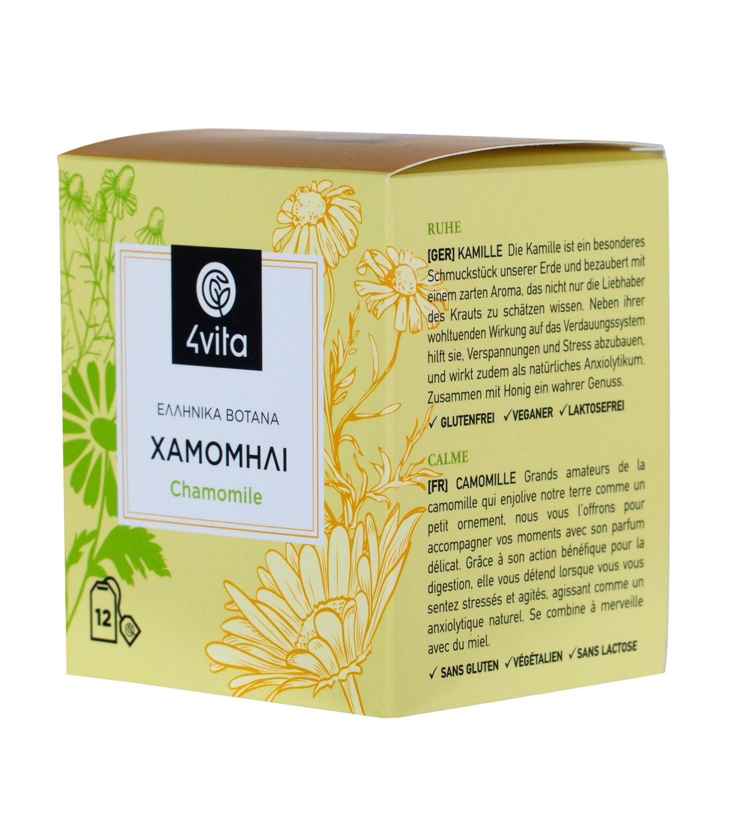 Greek Herbal Tea Chamomile By 4Vita (12 sachets) - Buy Online on GoSupps.com