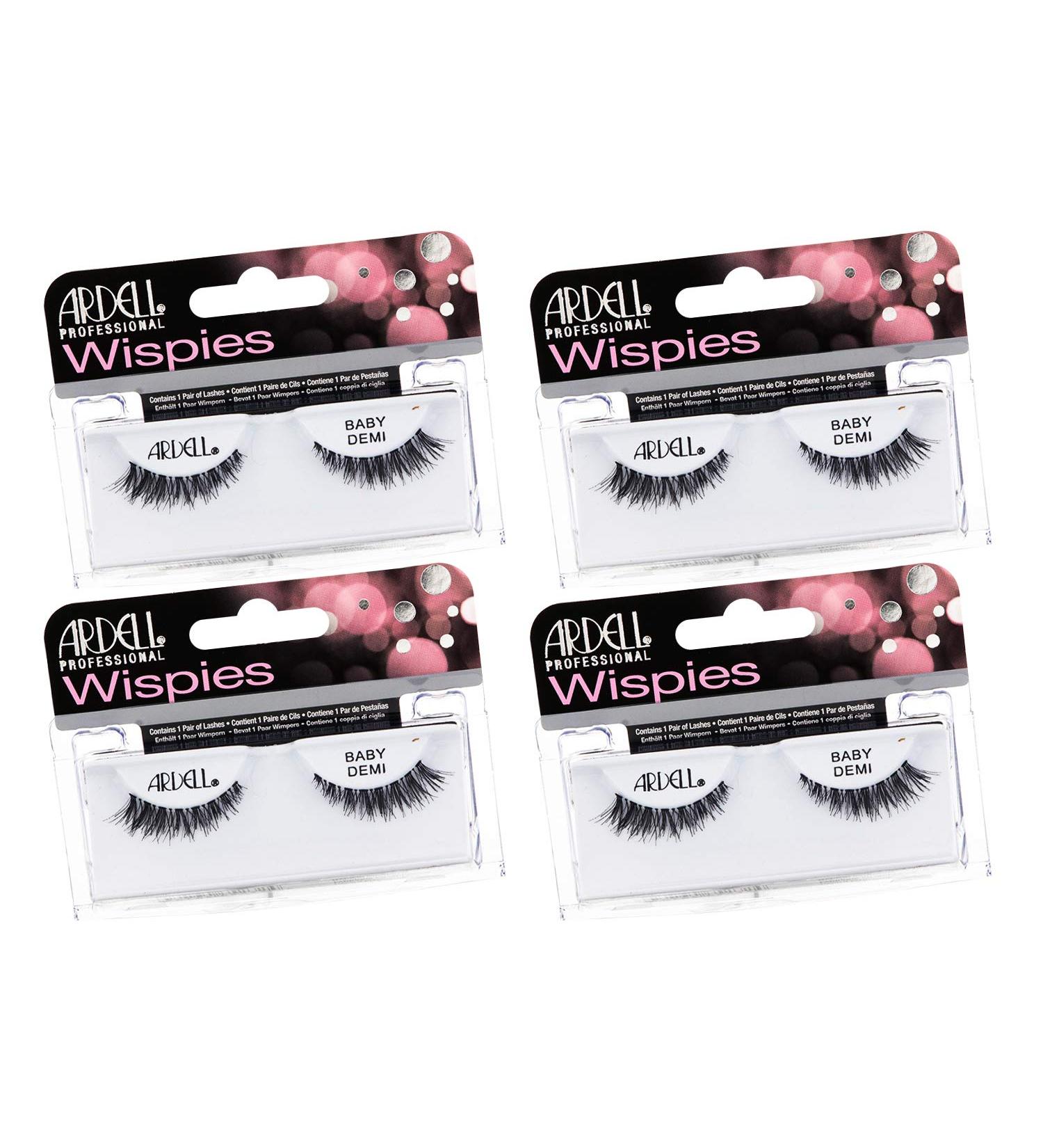 Ardell Baby Demi Wispies Black False Eyelashes (4 Pack) - Long-lasting and Natural Looking - Buy Online on GoSupps.com