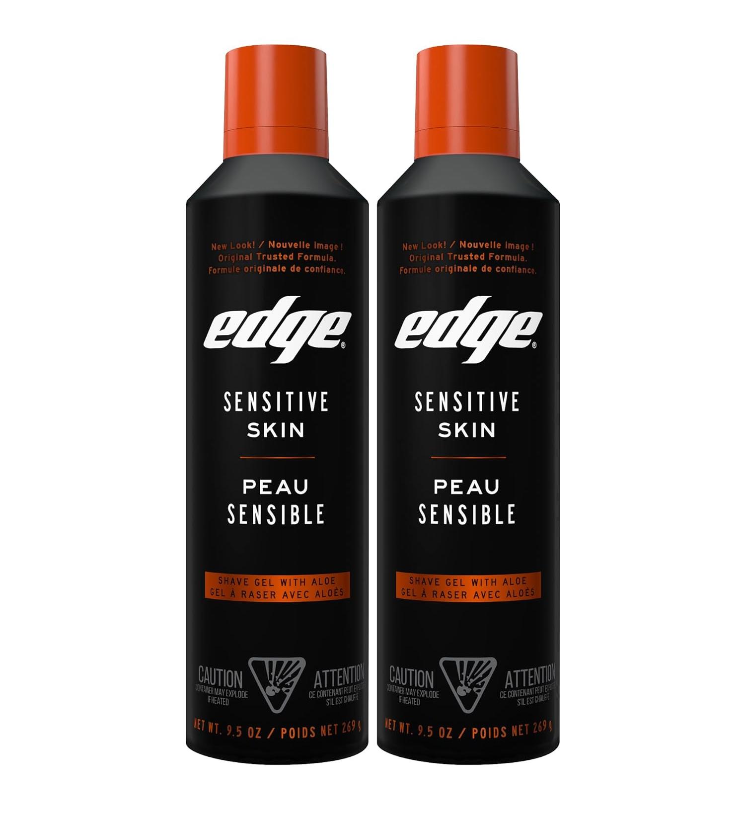 Edge Shaving Gel for Men Gel with Aloe Cream Sensitive Skin Shave Gel Moisturizes Protects and Soothes - 9.5 Oz - Pack Of 2 - Buy Online on GoSupps.com
