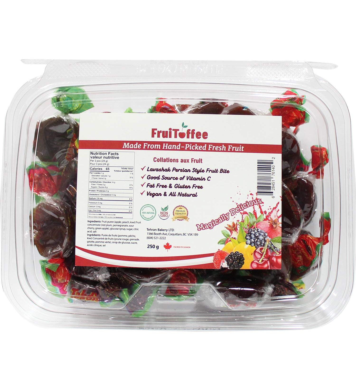 FruiToffee Lavashak Fruit Leather Candy Wrappers - 100% Natural Vegan Snack (250g) - Buy Online on GoSupps.com