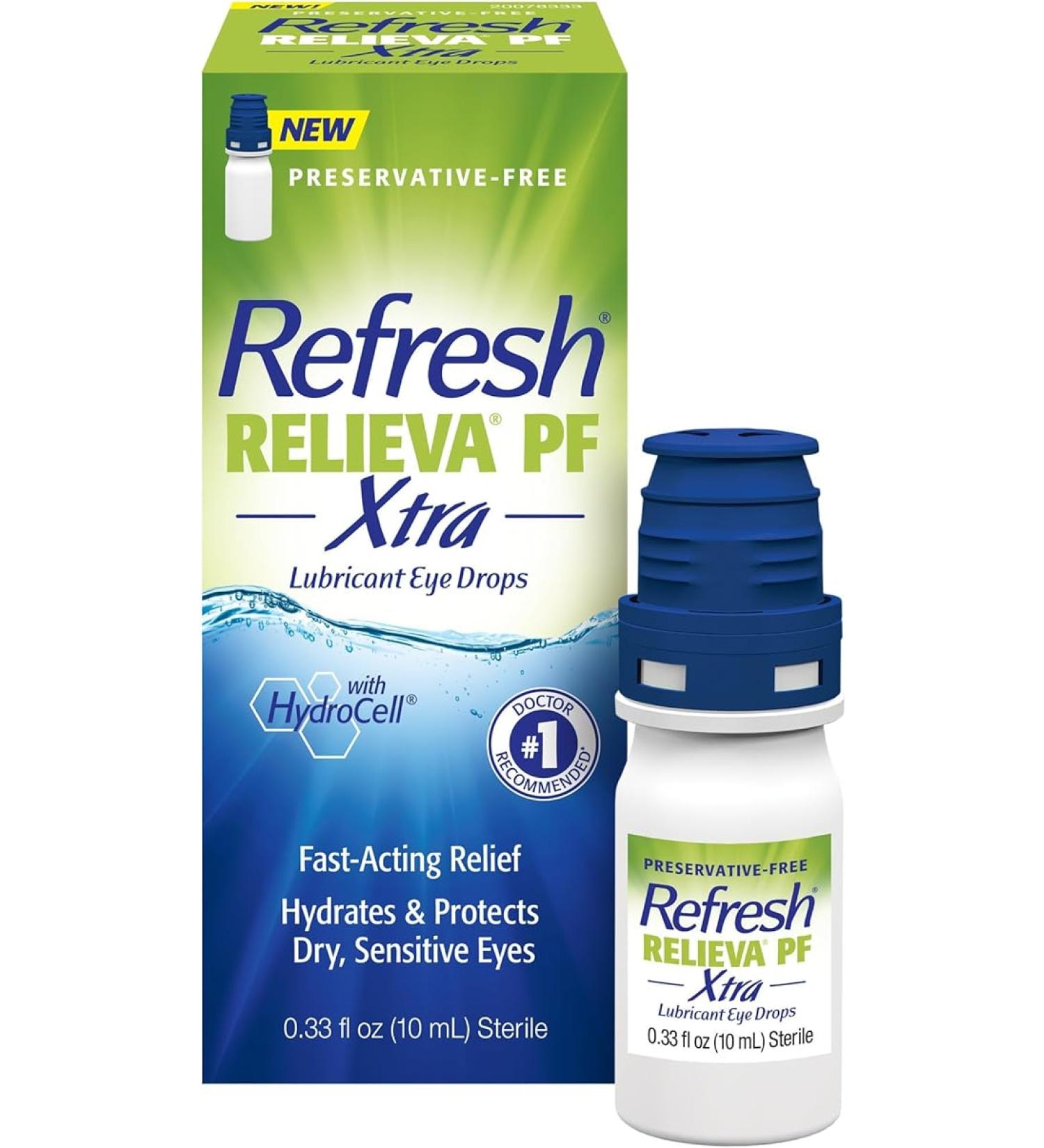 Refresh RELIEVA Xtra Preservative-Free Tears Lubricant Eye Drops 0.33 fl oz (10 mL) - Buy Online on GoSupps.com