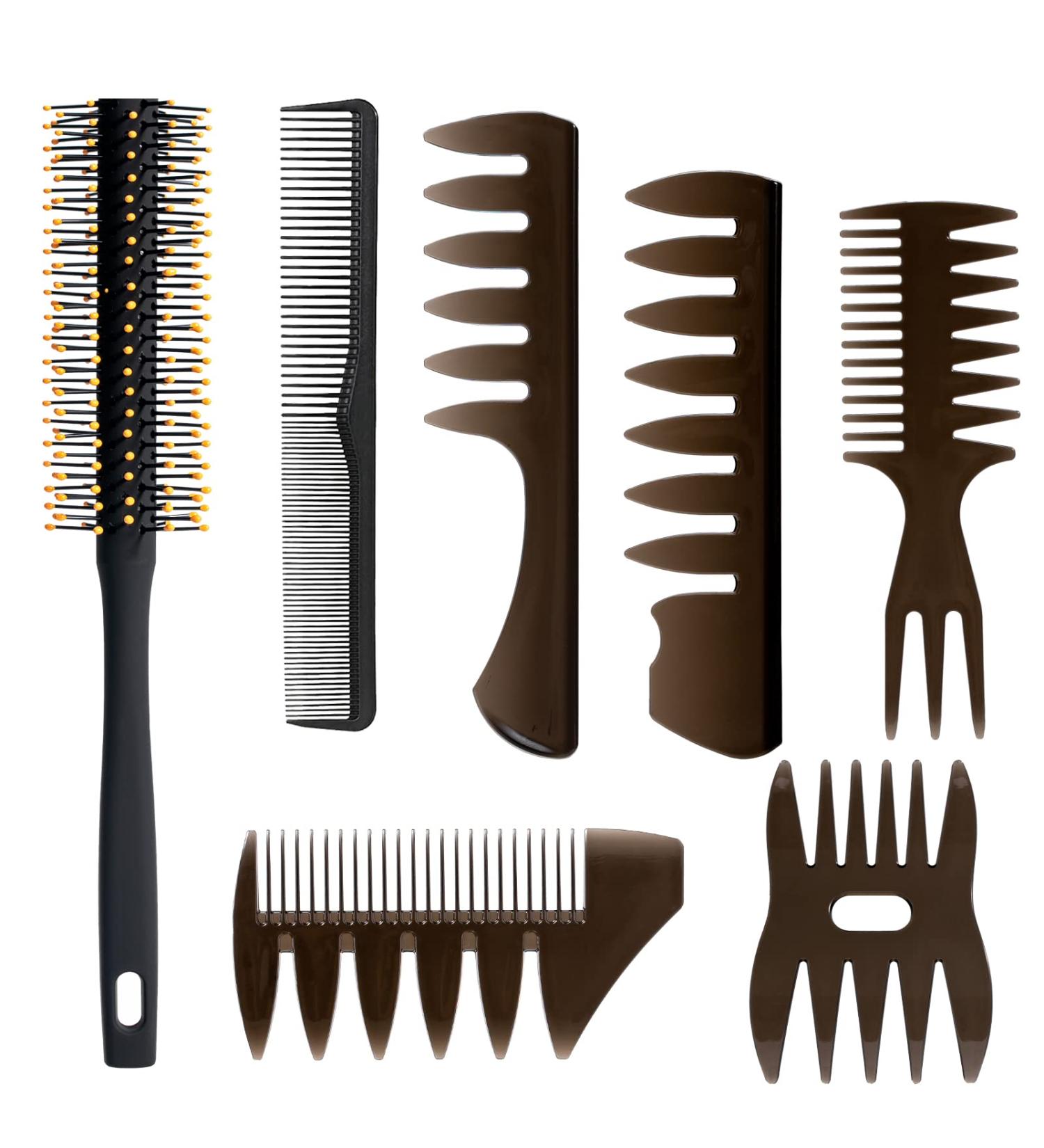 Professional Hair Styling Comb and Brush Set for Men - Ideal for Quiff, Pompadour, Dry & Wet Styling - All Hair Types & Styles - Buy Online on GoSupps.com