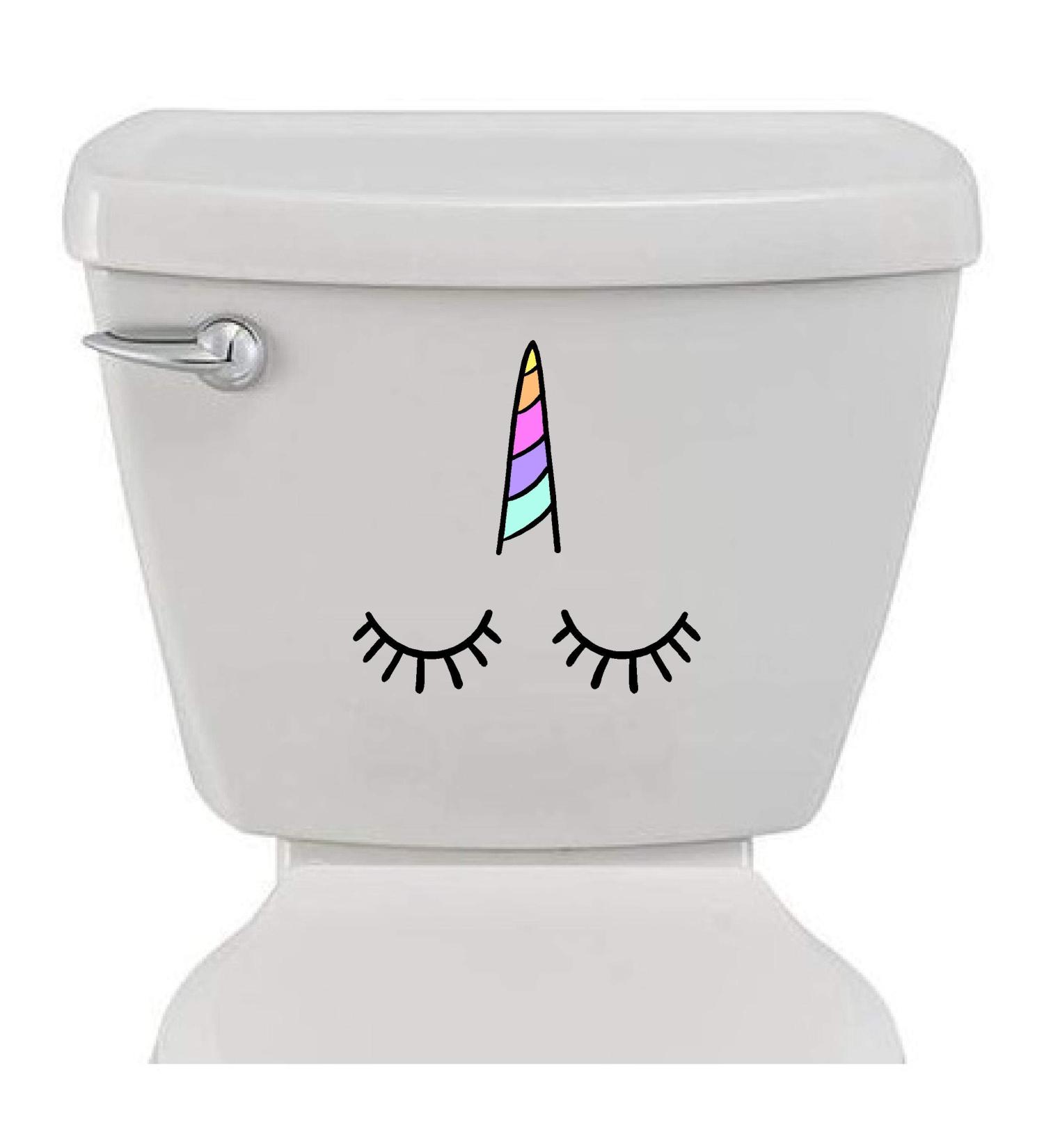 Epic Designs Mirror Bathroom Toilet Sticker Unicorn Eye Lashes Wall Decal Sayings and Letters