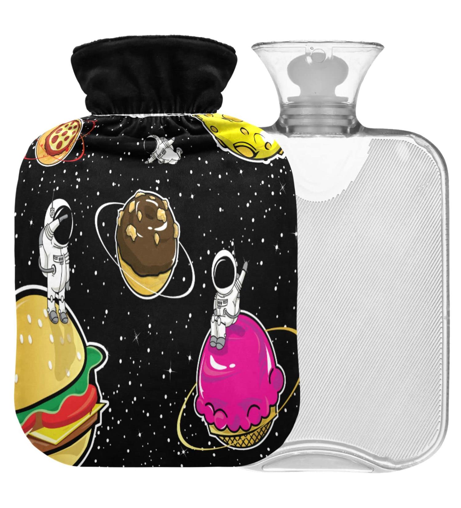 NAANLE Space Food Hot Water Bottle - 1L Transparent Cover for Bed Hand Warmers & Pain Relief - Heat & Cold Therapy - Buy Online on GoSupps.com