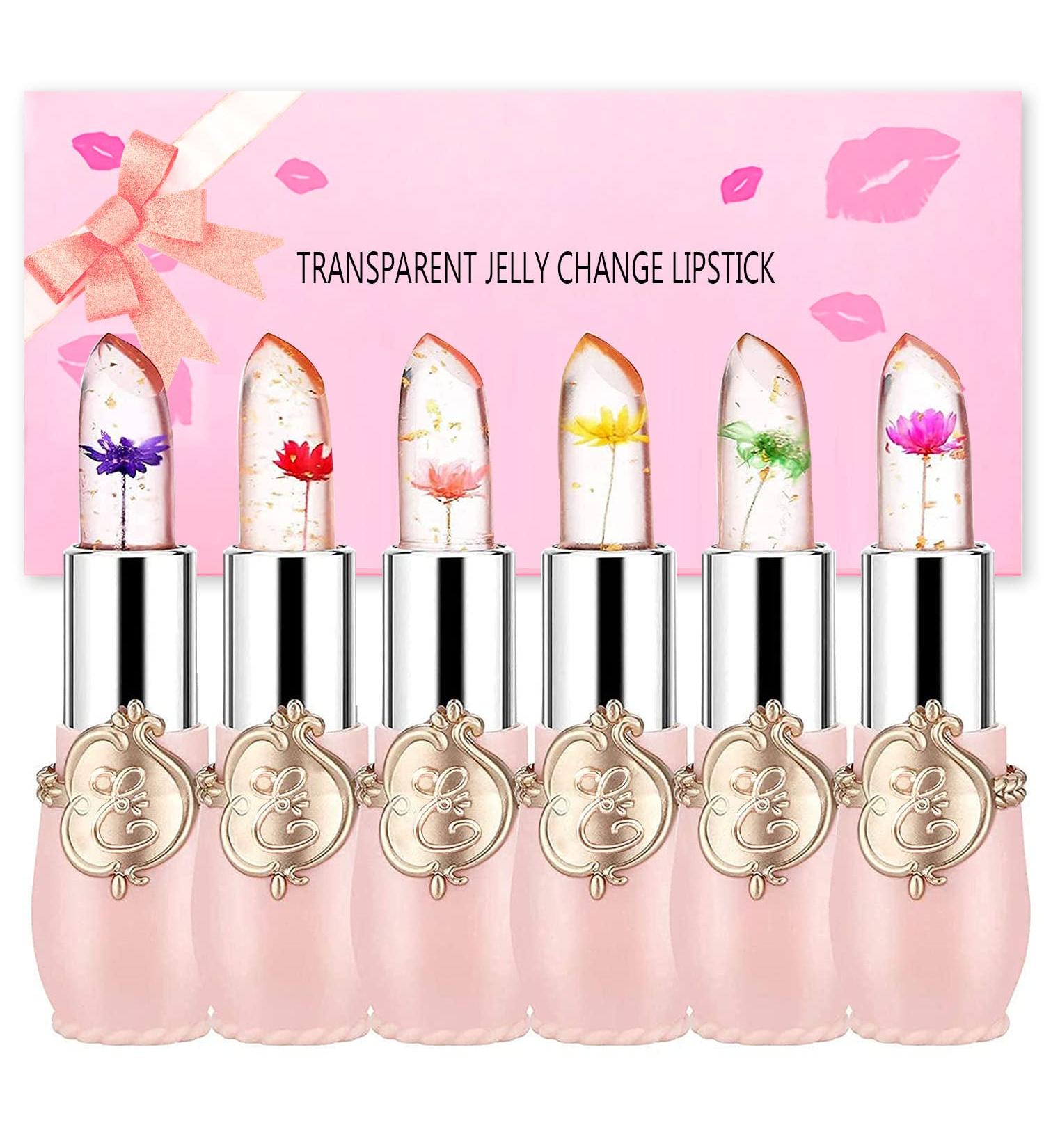 Zarics Crystal Flower Lip Gloss Set - 6 PCS Magic Color Changing Long-Lasting Lip Balm for Girls (Pink) - Buy Online on GoSupps.com