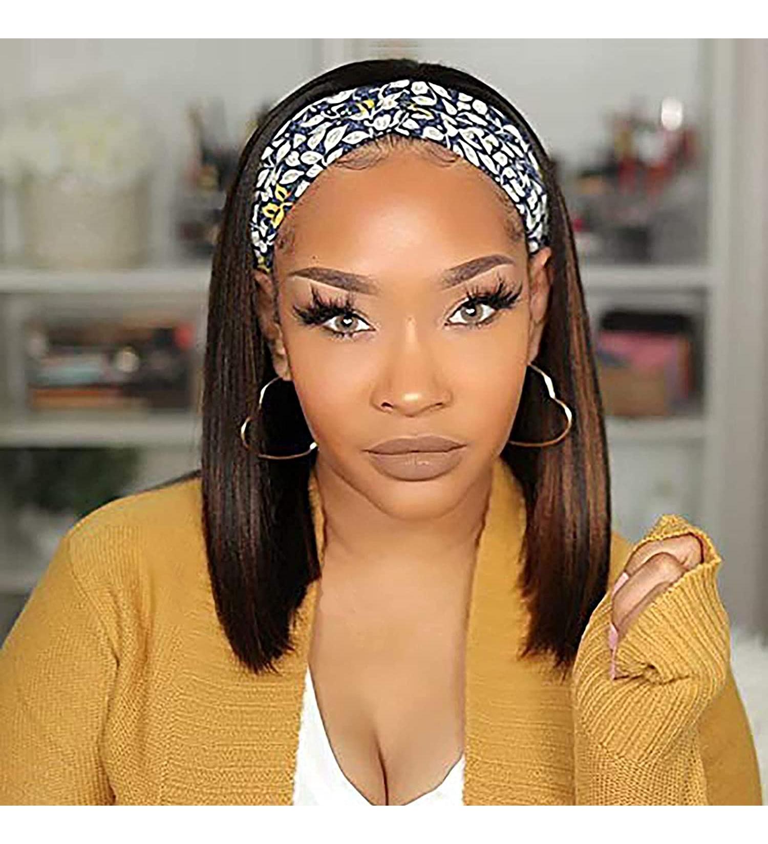 TISTAYA Highlight Short Bob 12 Brown Headband Wig for Black Women - Heat Resistant Synthetic Hair - Daily Wear - BB1202HB (BL6/30) - Buy Online on GoSupps.com