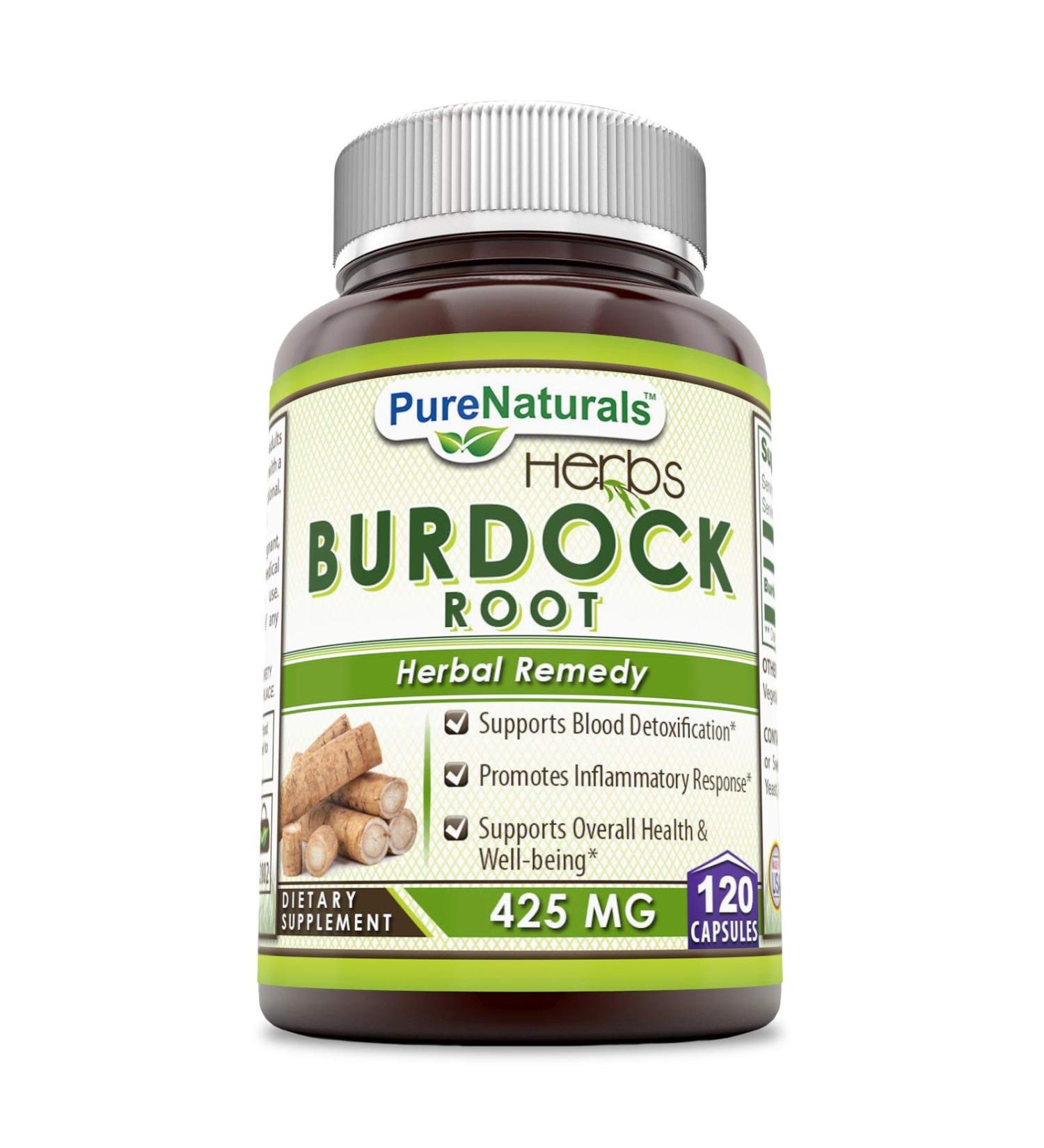Pure Naturals Burdock Root 425mg 120caps - Buy Online on GoSupps.com
