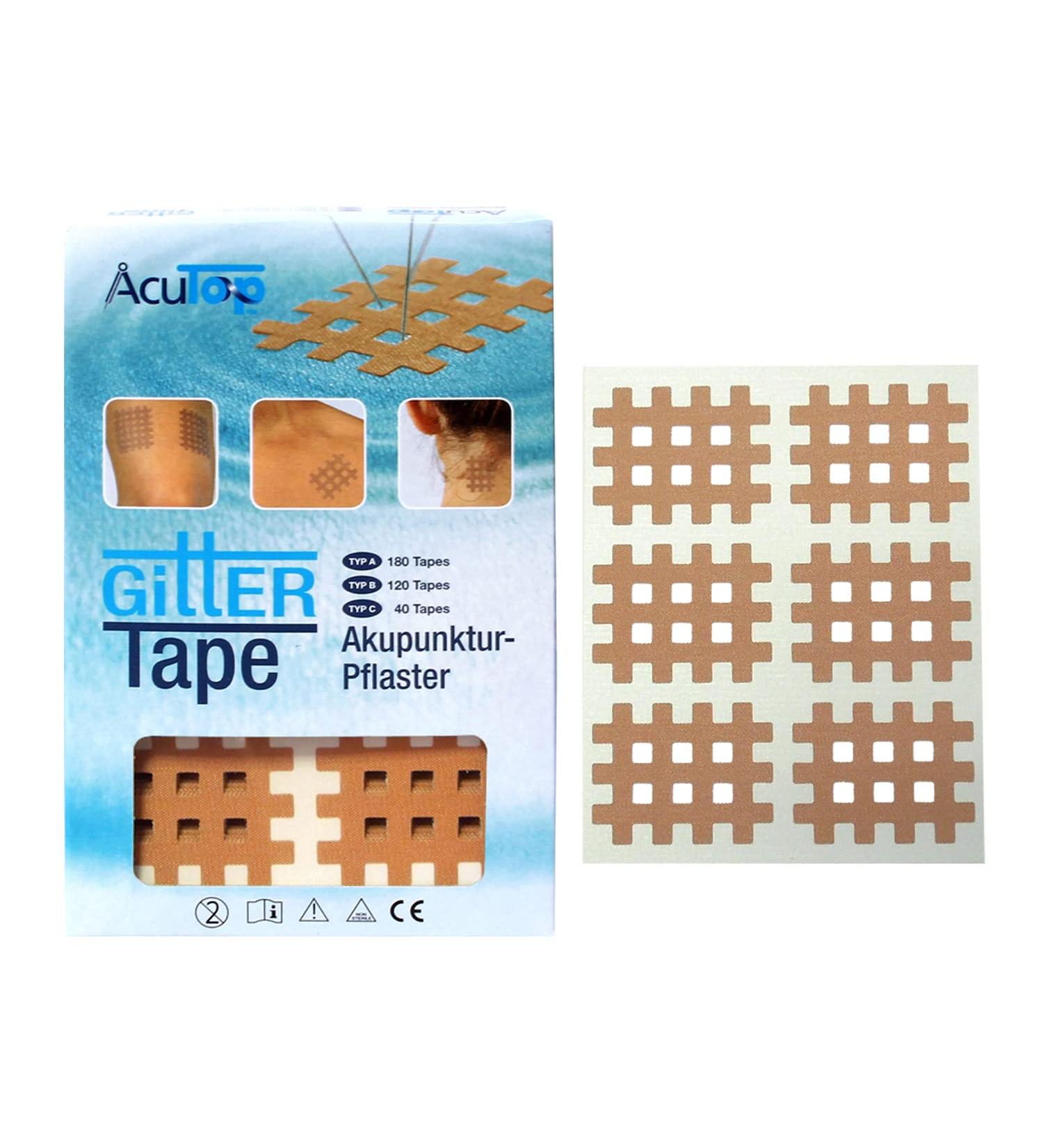 AcuTop Type B Grid Tape - 120 Pieces of Beige Acupuncture Plaster | International Shipping Available - Buy Online on GoSupps.com