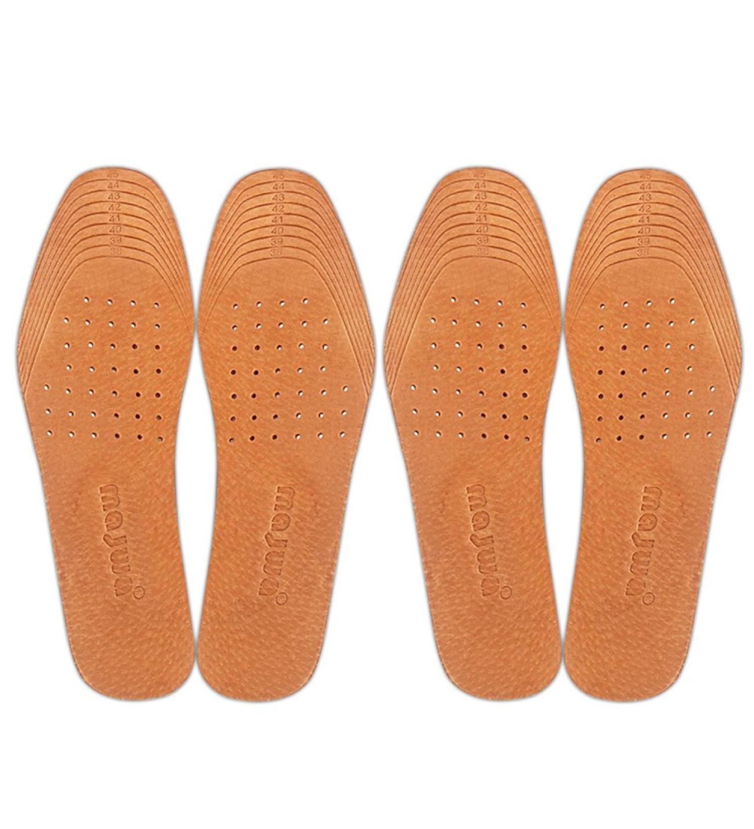 Magic Absorbent Pigskin Leather Insoles - Odor-Fighting Inserts for Women & Men - Cinnamon Flats for Sweaty Feet (2 Pack) - Buy Online on GoSupps.com