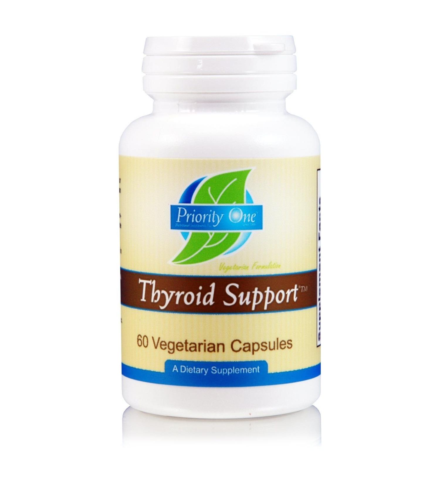 Priority One Vitamins Thyroid Support 60 Vegetarian Capsules - Vegetarian Support of The Thyroid Gland.*