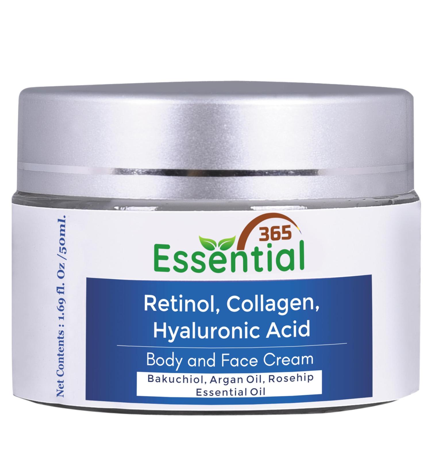 Retinol Face Moisturizer with Hyaluronic Acid & Collagen | Hydrating Night Cream with Bacuchiol & Argan Oil | 1.7oz (50ml) - International Shipping - Buy Online on GoSupps.com