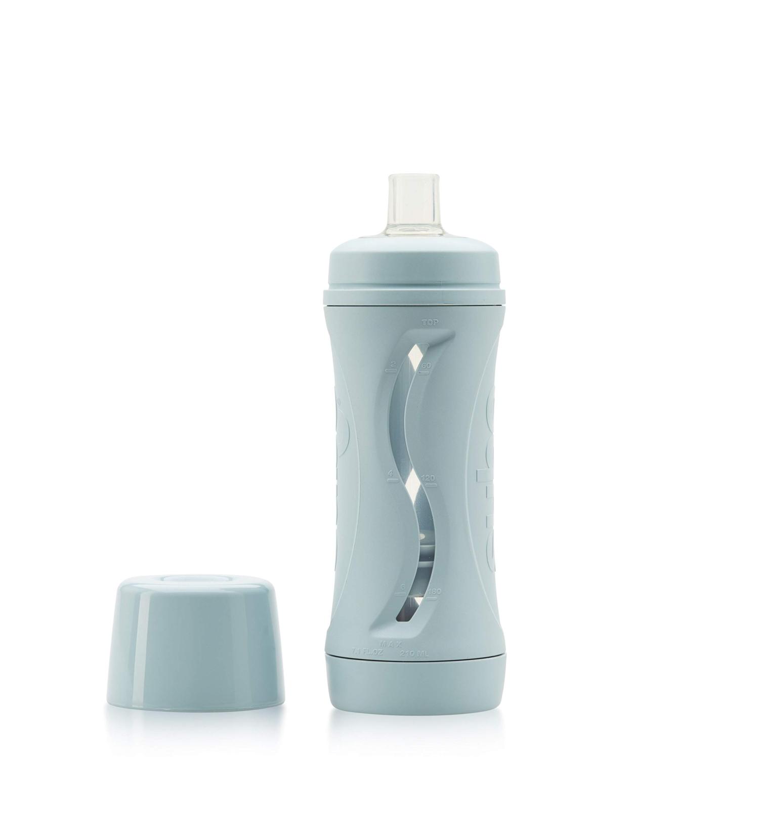 Non-Squeeze Baby Food Bottle in Duck Egg Blue - No Mess Feeding - Buy Online on GoSupps.com