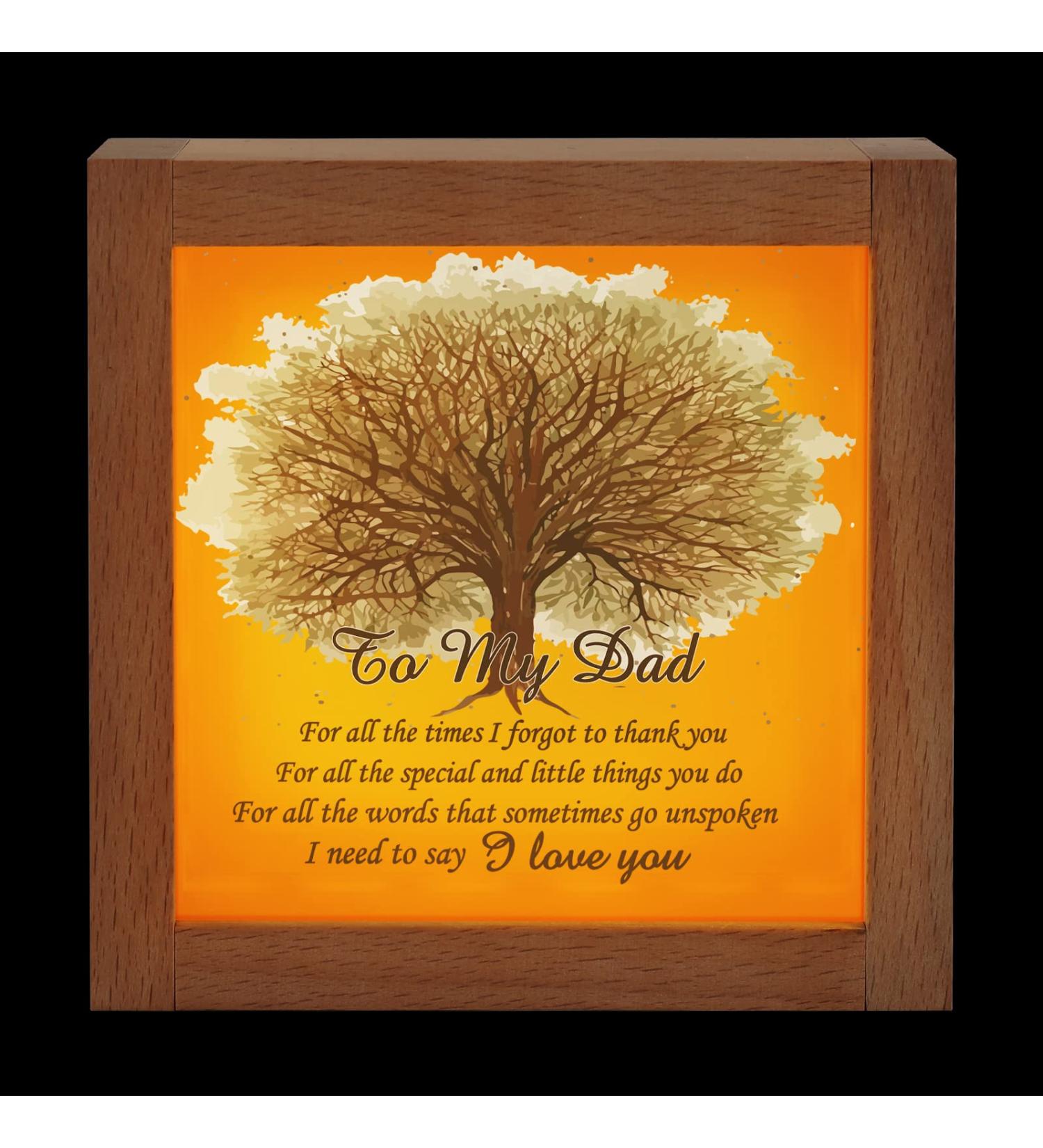 PRSTENLY Dad Birthday Gifts from Daughter Son Christmas Dad Gifts for Men Wood Night Light Gifts for Dad Thanksgiving New Year Gifts for Daddy Father's Day Presents Best Dad Gifts from Kids - Buy Online on GoSupps.com