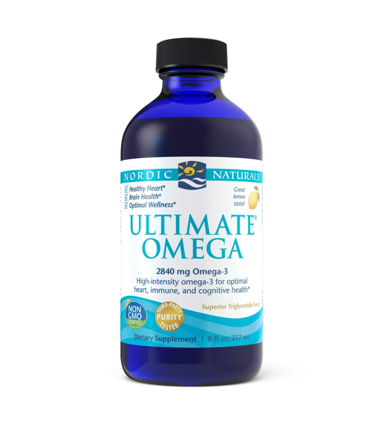 Nordic Naturals Ultimate Omega - 2840 mg Lemon Oil, 8 fl oz | High-Potency Omega-3s - Buy Online on GoSupps.com