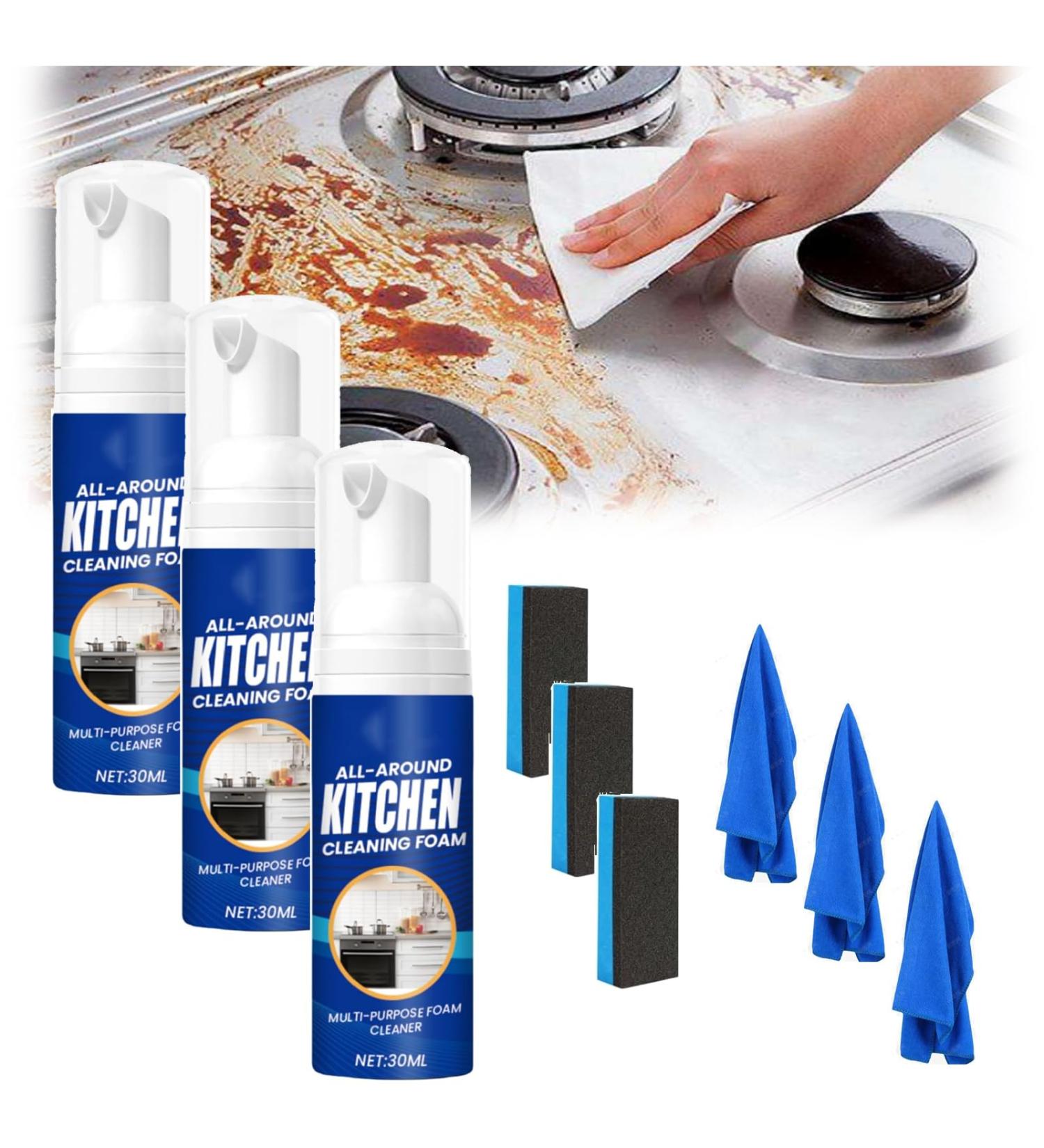 Japanese Multi-Purpose Cleaner Spray All-Round Kitchen Cleaning Foam Free Kitchen Foam Cleaner All-Purpose Rinse-Free Cleaning Spray Kitchen Foam Cleaner Heavy Oil Stain Cleaner Bubble Cleaner (3Pcs) - Buy Online on GoSupps.com
