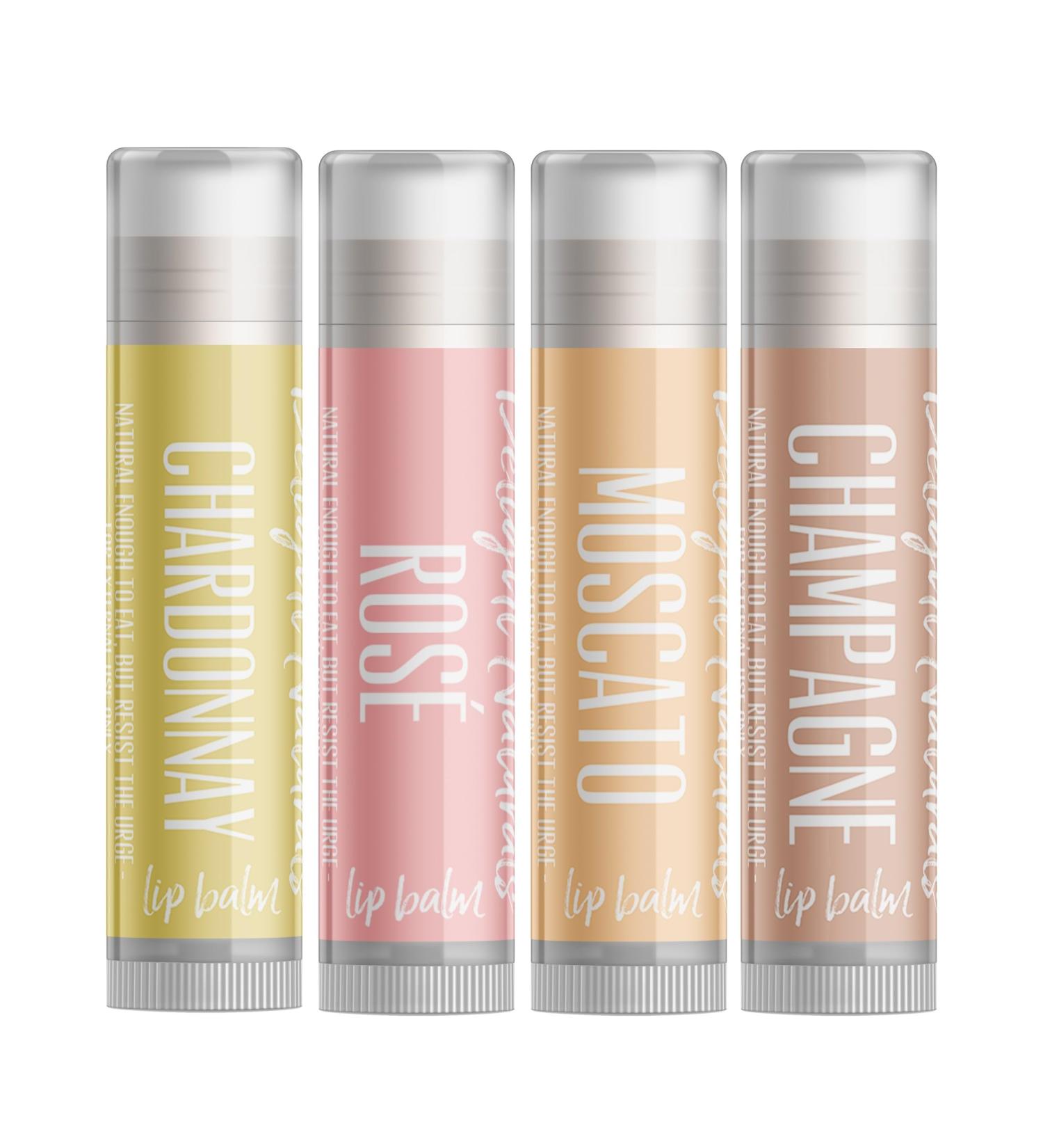 Smooth Sippin White Wine Lip Balm Gift Set - Chardonnay Ros Moscato & Champagne (4 Count) | Luxurious Skincare Gift for Wine Lovers - Buy Online on GoSupps.com