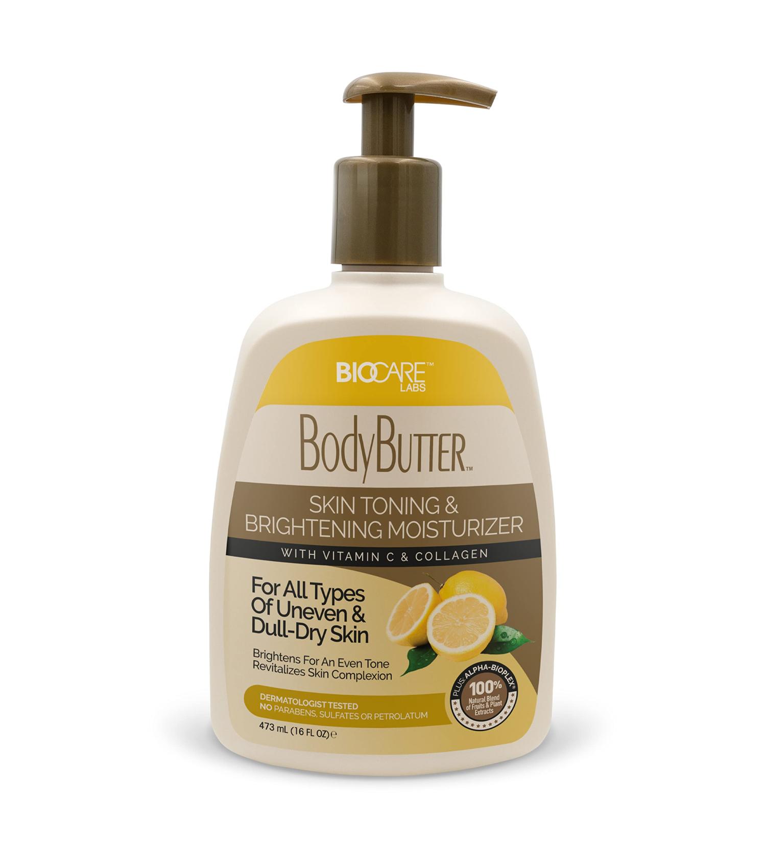 Biocare Labs Moisturizing Body Butter with Vitamin C & Collagen - 16 oz, Ideal for Uneven Skin Tones, Wrinkles & Fine Lines - Buy Online on GoSupps.com