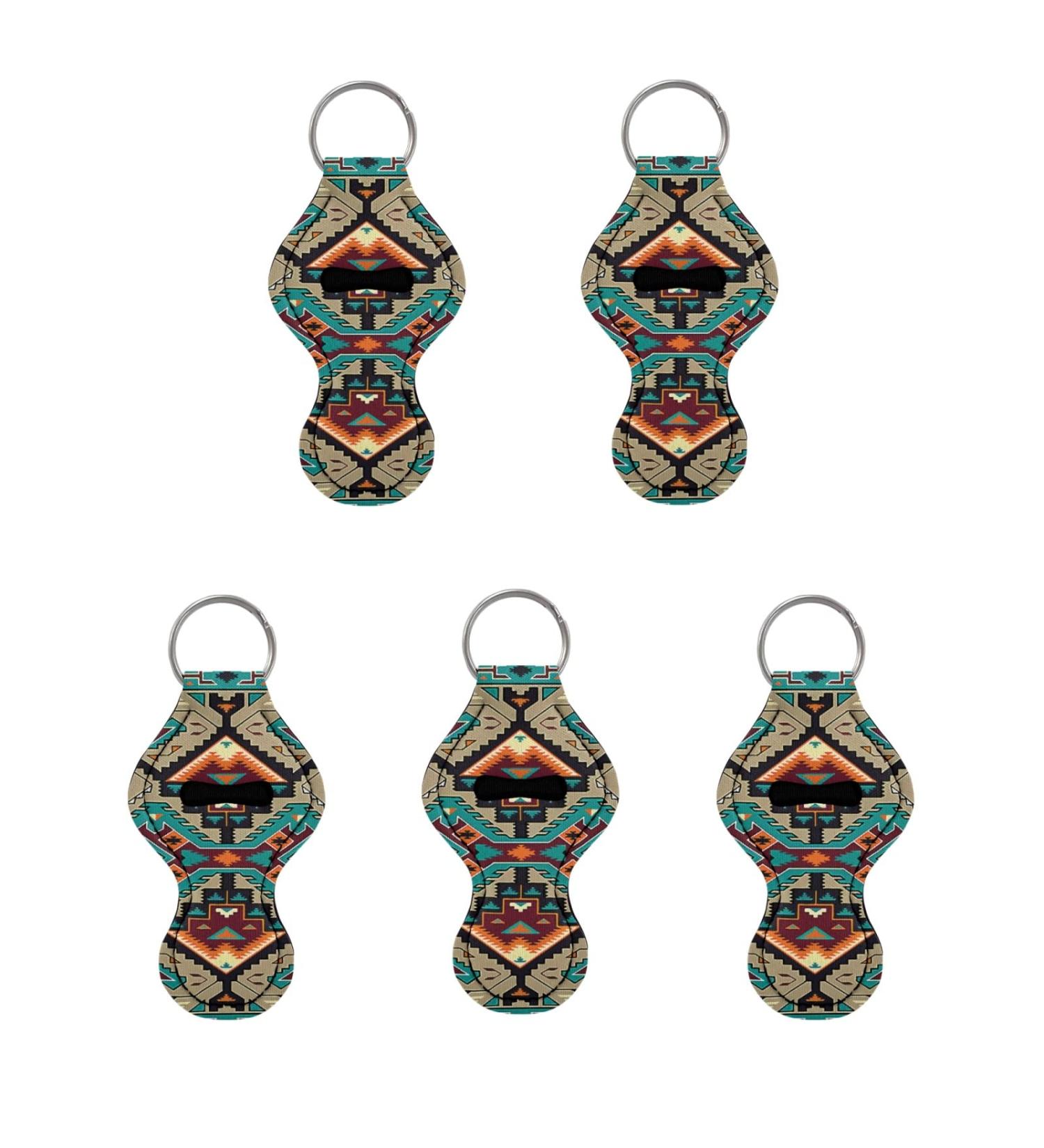 SCRAWLGOD 5 Pcs Neoprene Lip Chapstick Holder for Women Girls Navajo Tribal Aztec Indian Indian Indian Navajo Tribal Aztec Indian Indian Indian One size - Buy Online on GoSupps.com
