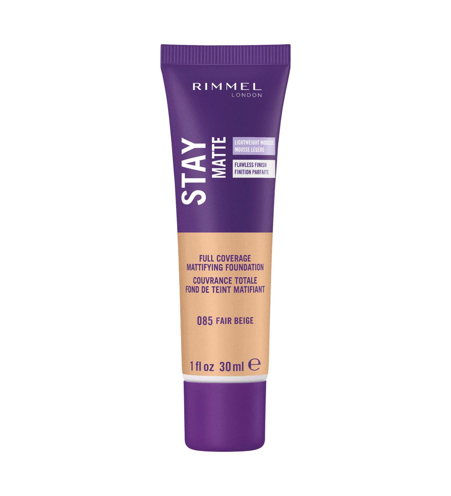Rimmel London Stay Matte Foundation 085 Fair Beige - Full Coverage & Mattifying (1 fl oz) - Buy Online on GoSupps.com