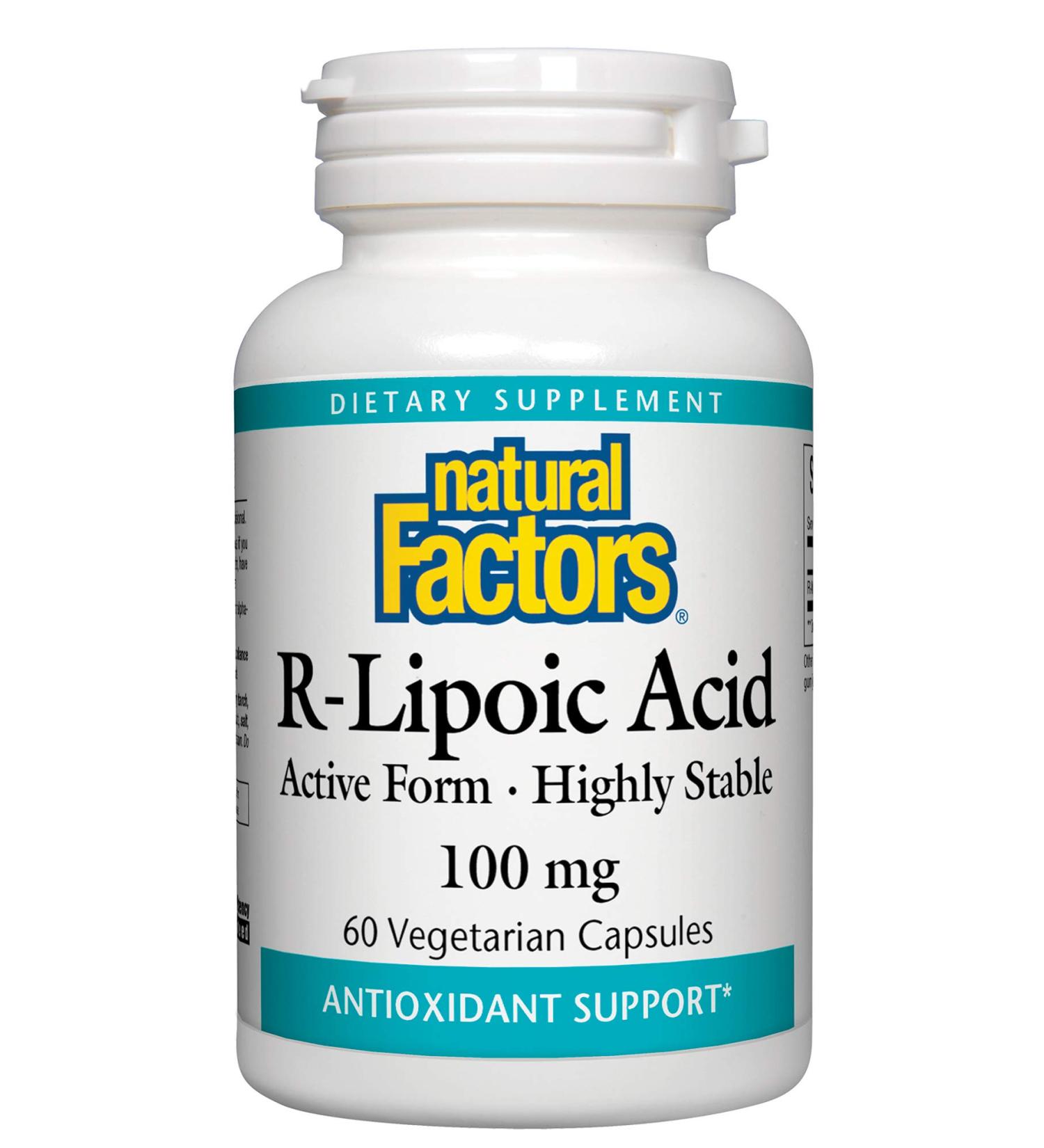 Natural Factors R-Lipoic Acid 100 mg 60 Vegetarian Capsules