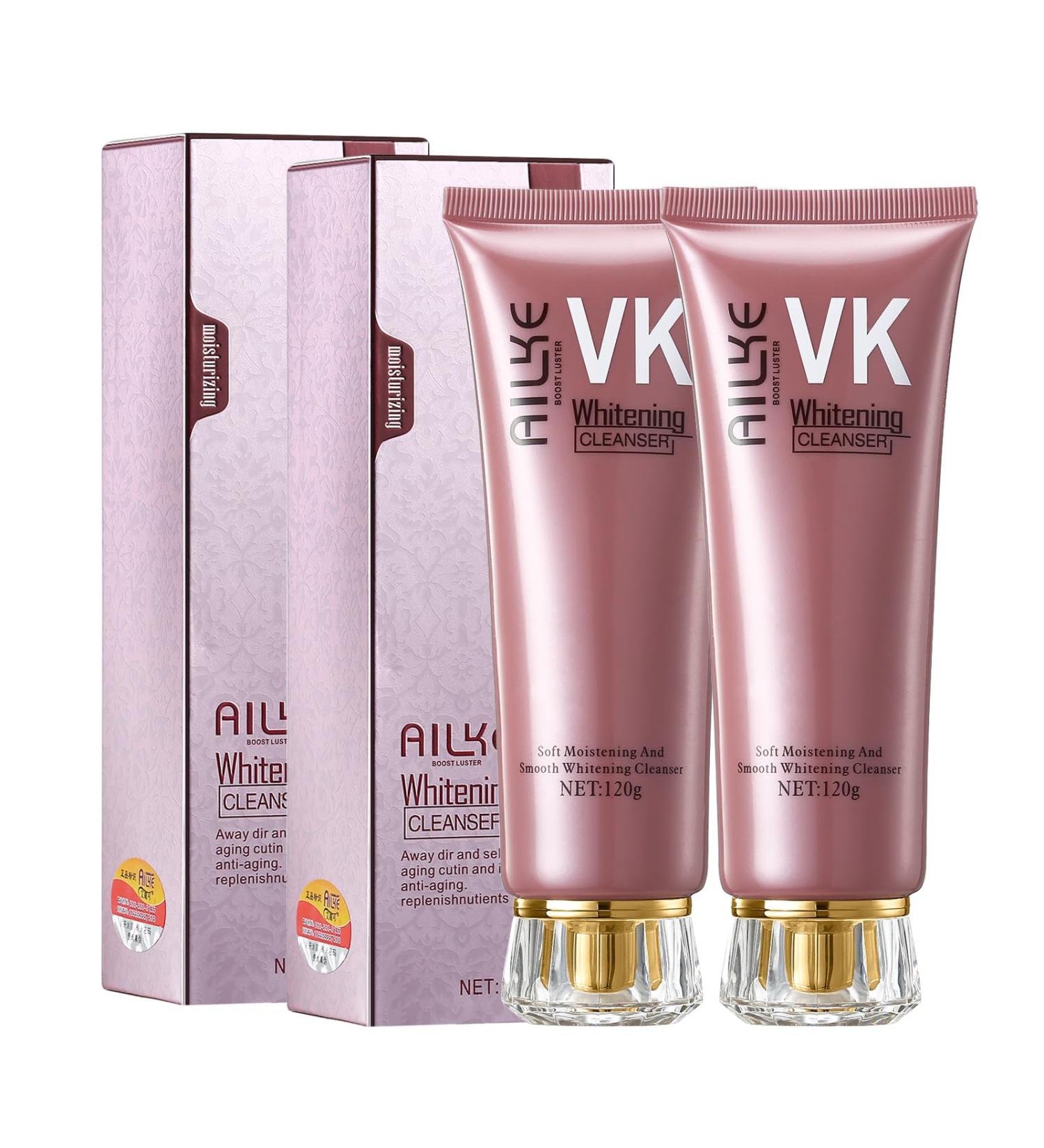 AILKE BOOST LUSTER AILKE Whitening antiaging facial cleanser oil control cleans pores reduces blackheads and pimples does not dry out the skin for all skin types facial cleansing 120 ml pack of 2 2 pieces - Buy Online on GoSupps.com