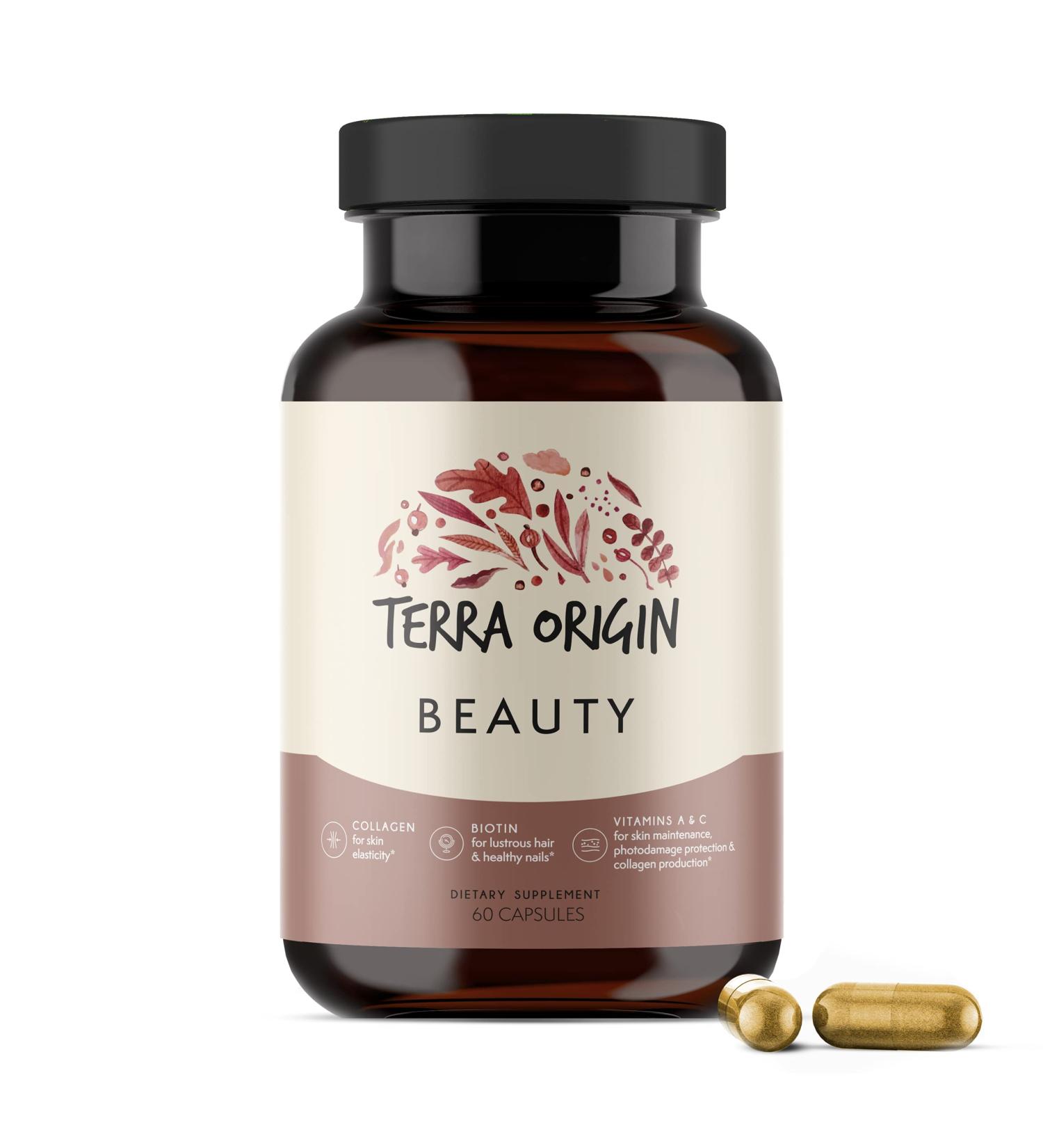 Terra Origin Beauty - 60 Capsules for Radiant Skin & Hair Health - Buy Online on GoSupps.com