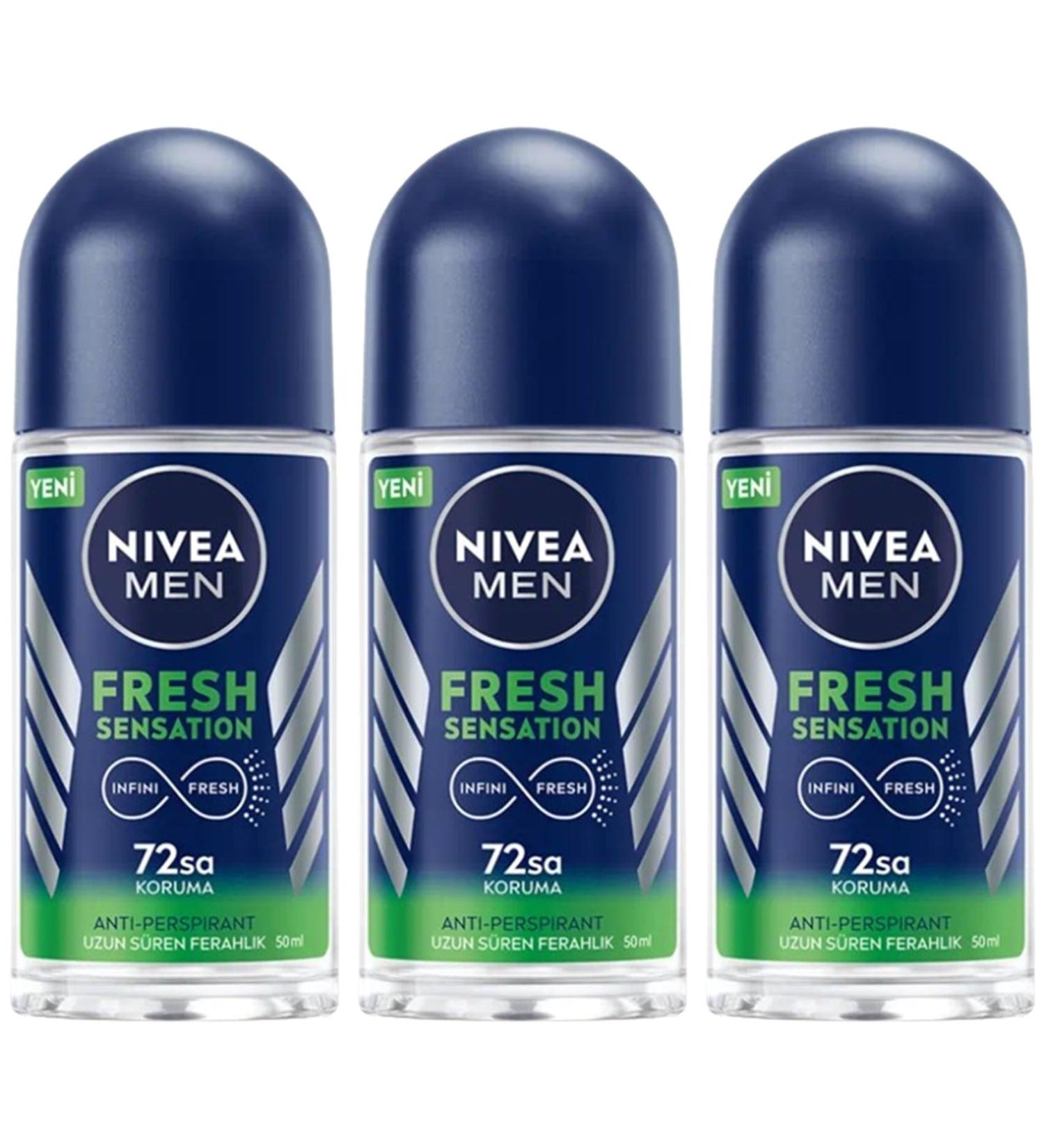 Nivea Men Fresh Sensation Deodorant Roll-On - 1.7 fl oz (Pack of 3) | Best International Shipping - Buy Online on GoSupps.com